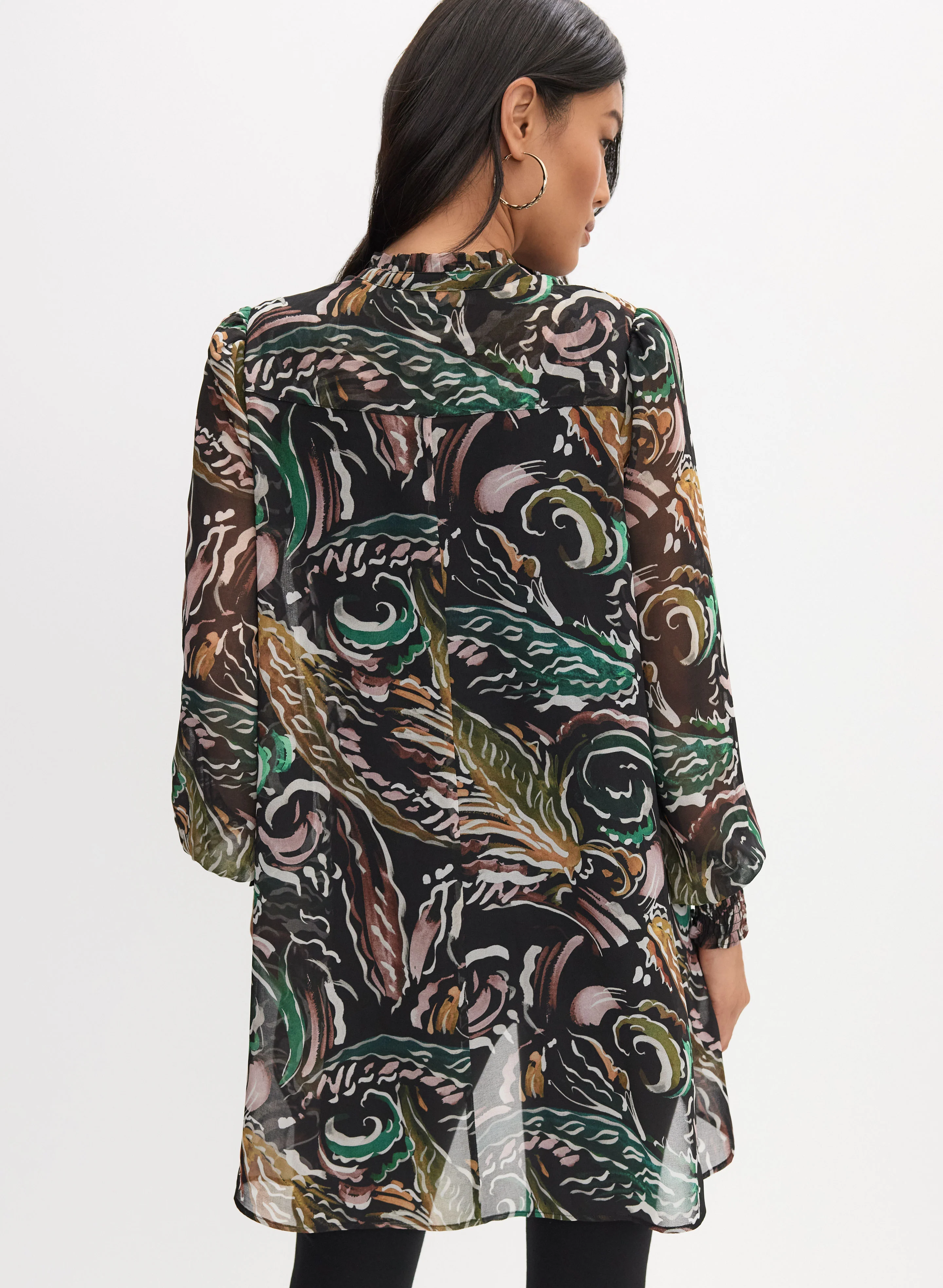 Abstract Asymmetric Blouse - Image 4