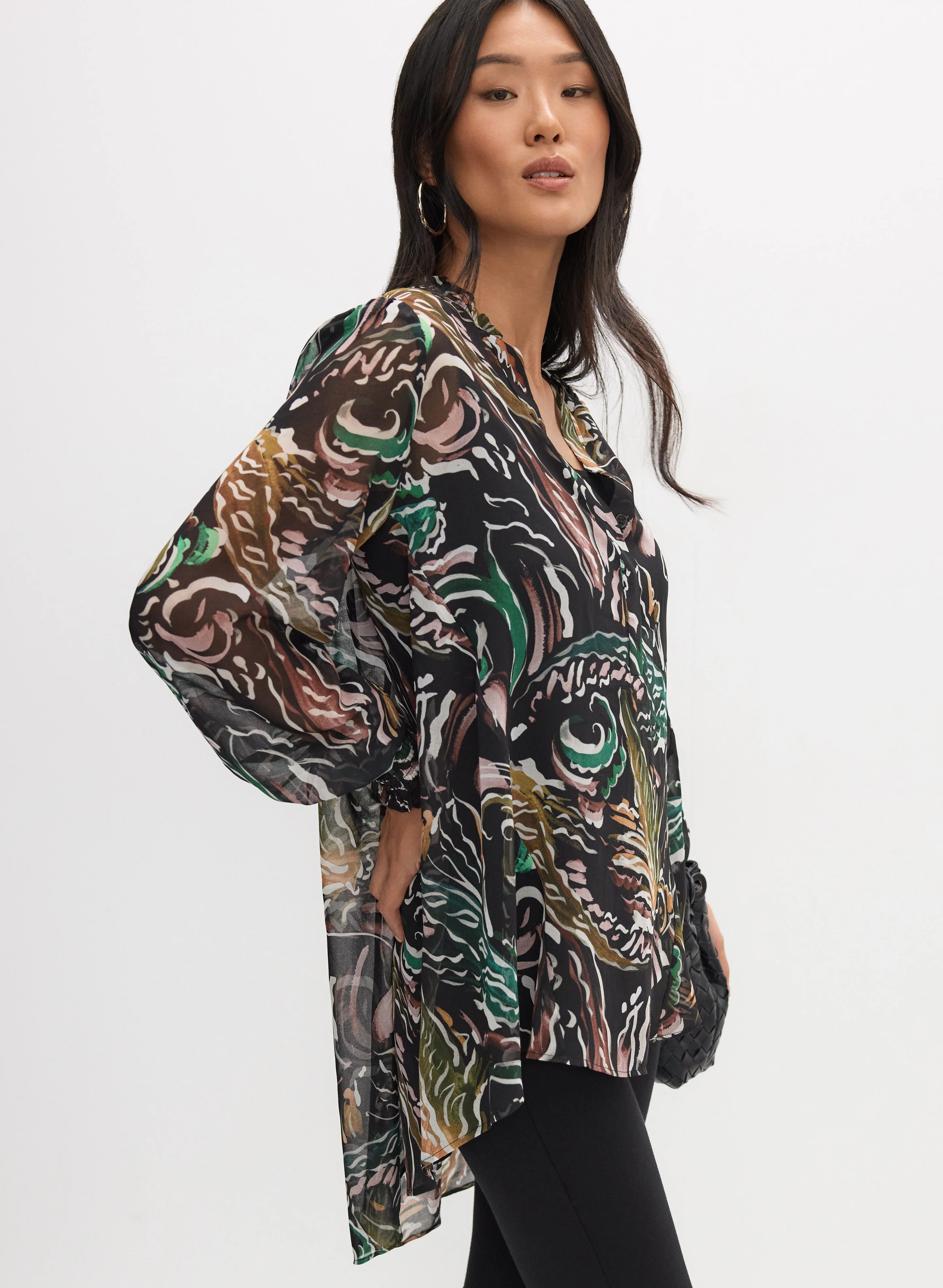 Abstract Asymmetric Blouse - Image 5