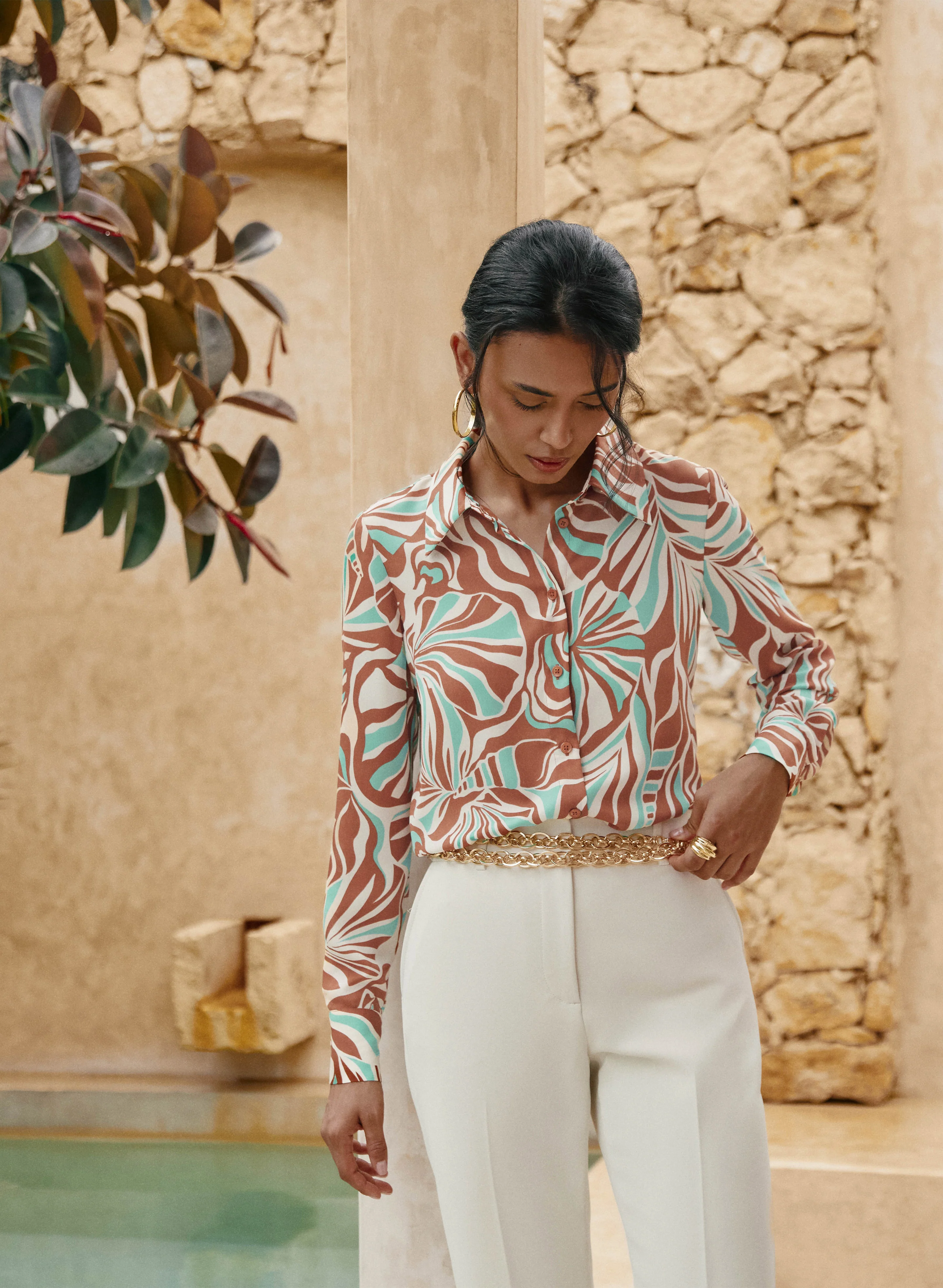 Abstract Print Blouse - Image 2