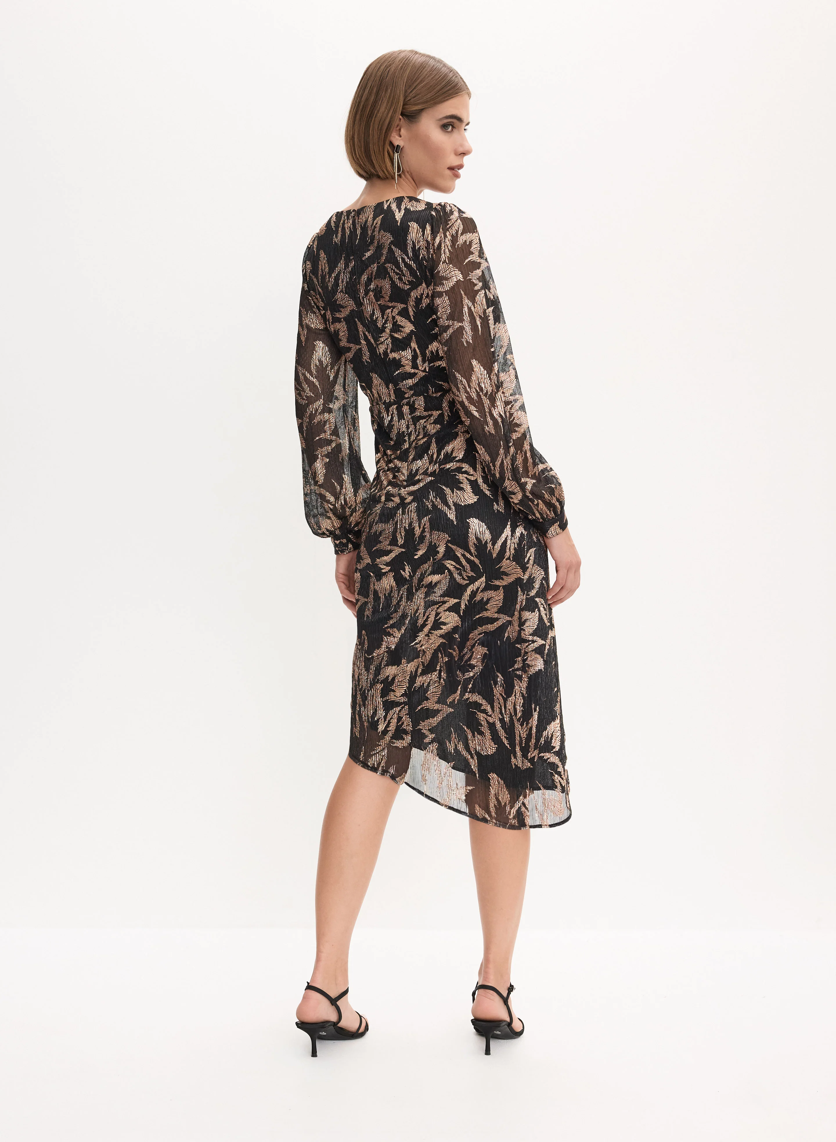 Adrianna Papell- Floral Print Faux Wrap Dress - Image 5