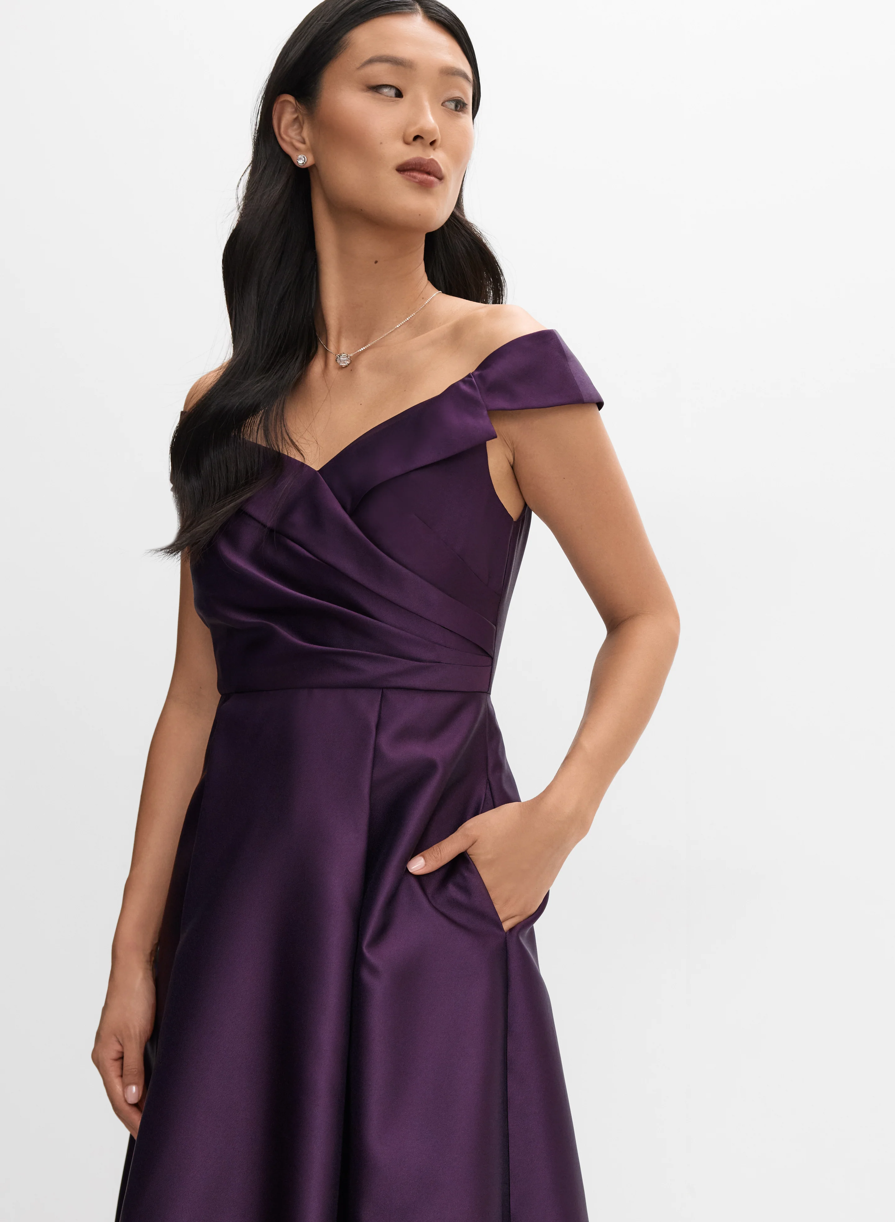 Adrianna Papell - Off-The-Shoulder Mikado Dress - Image 4