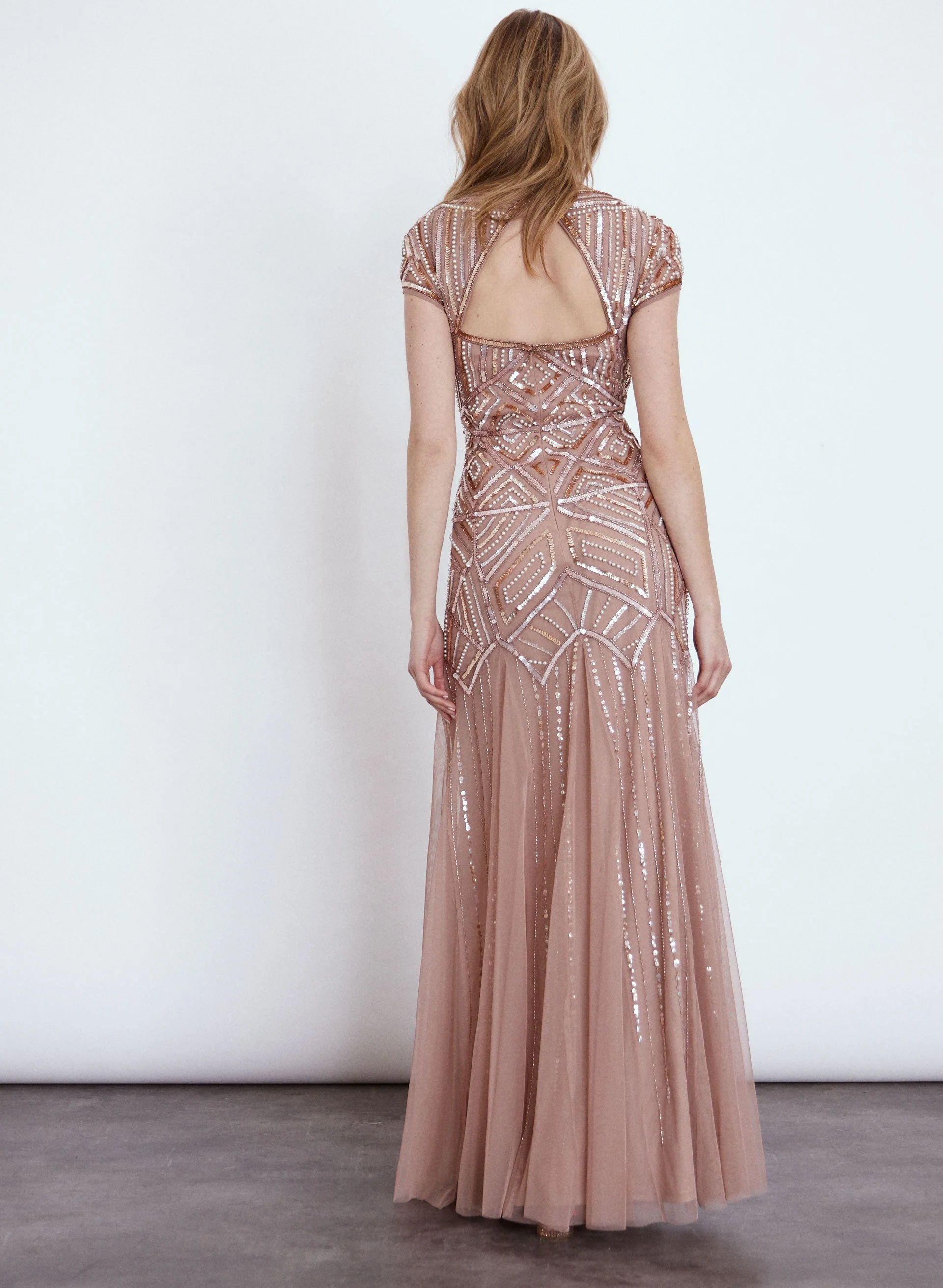 Adrianna Papell - Short Sleeve Sequin Dress - Image 3