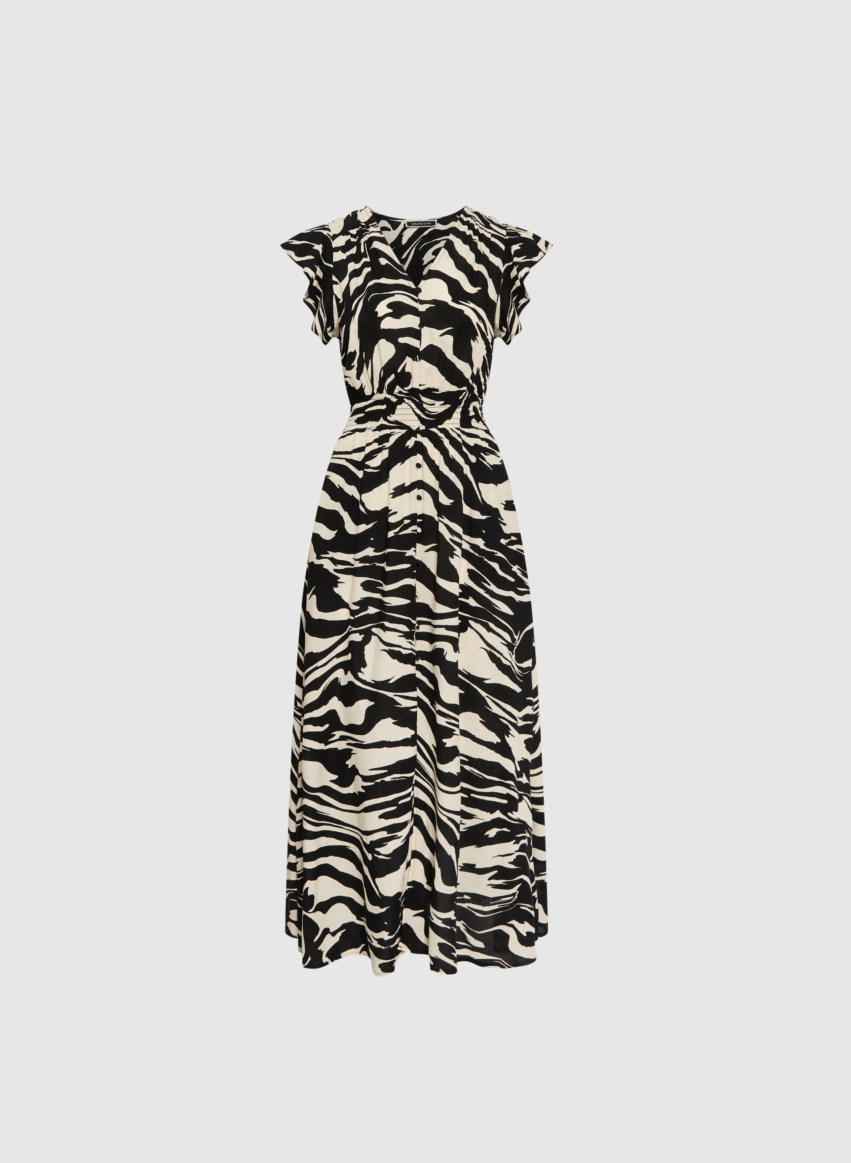 Animal Print Smocked Waist Dress - Image 5