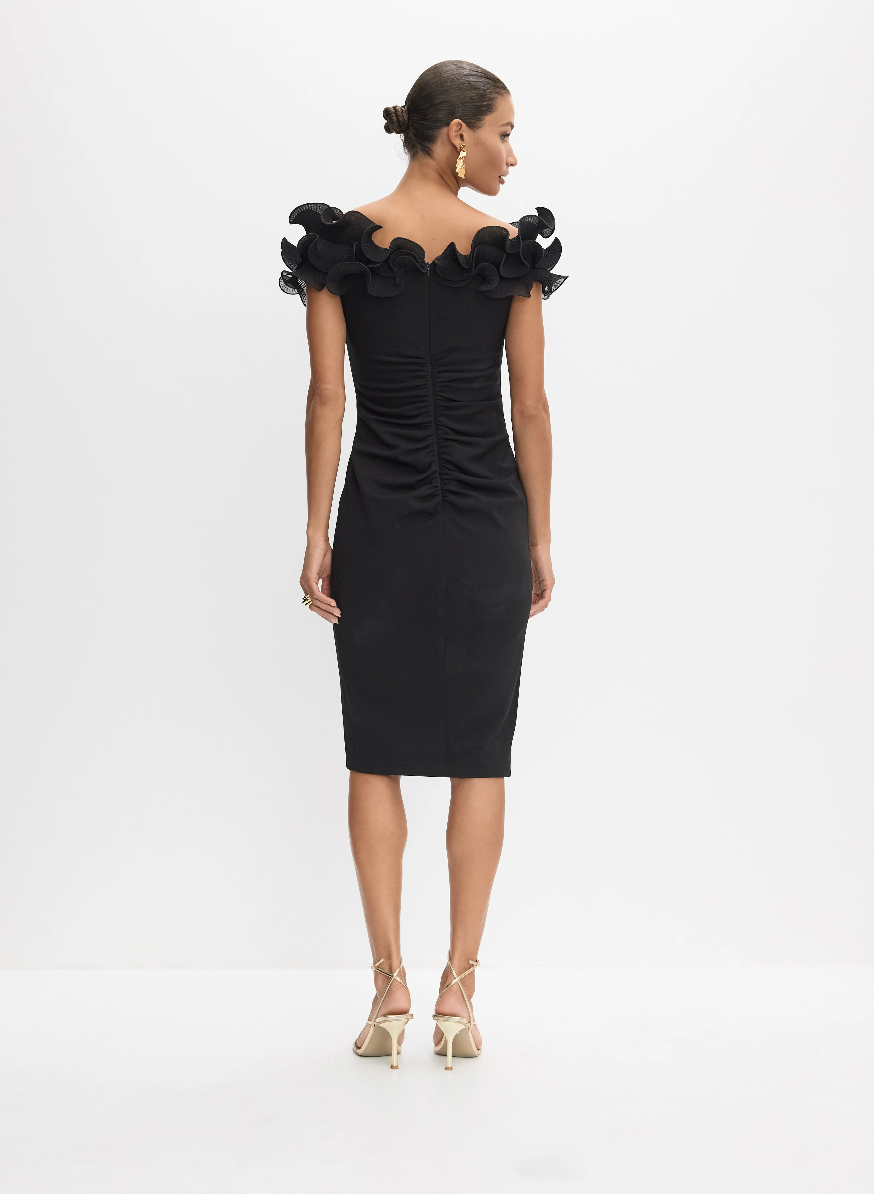 BA Nites - Ruffled Off-The-Shoulder Dress - Image 4