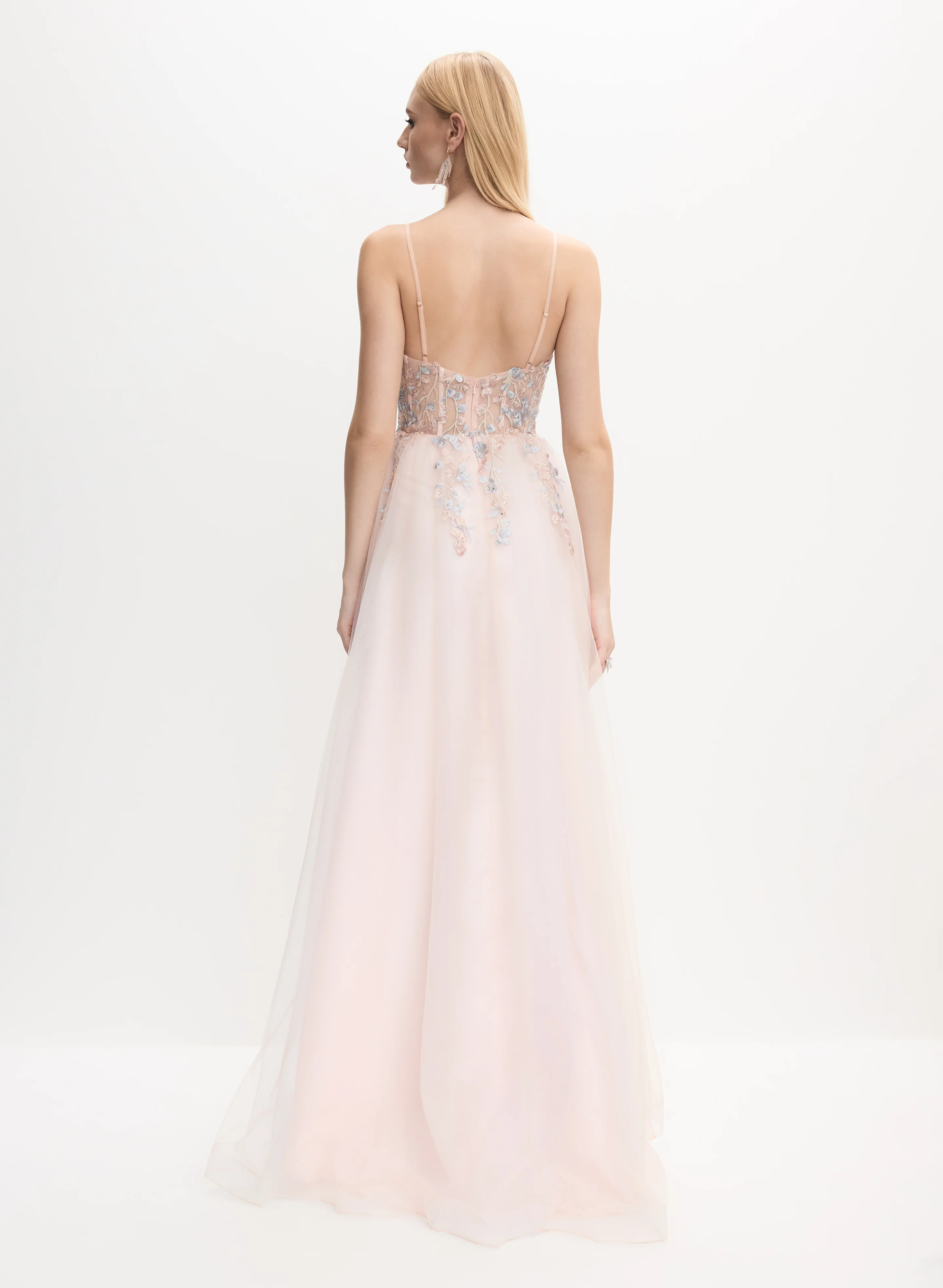 Beaded Floral Embroidered Dress - Image 5