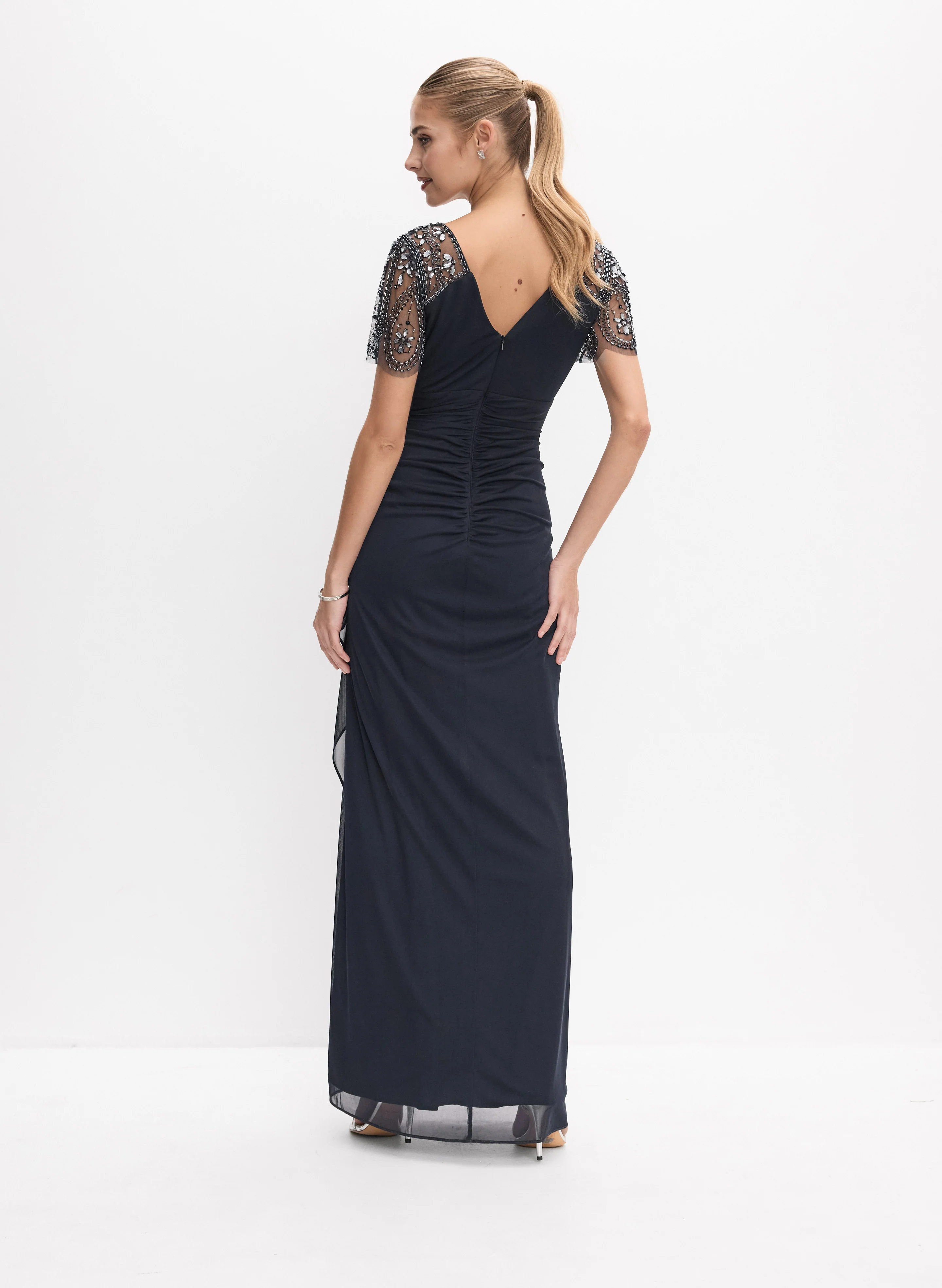 Beaded Flutter Sleeve Dress - Image 3