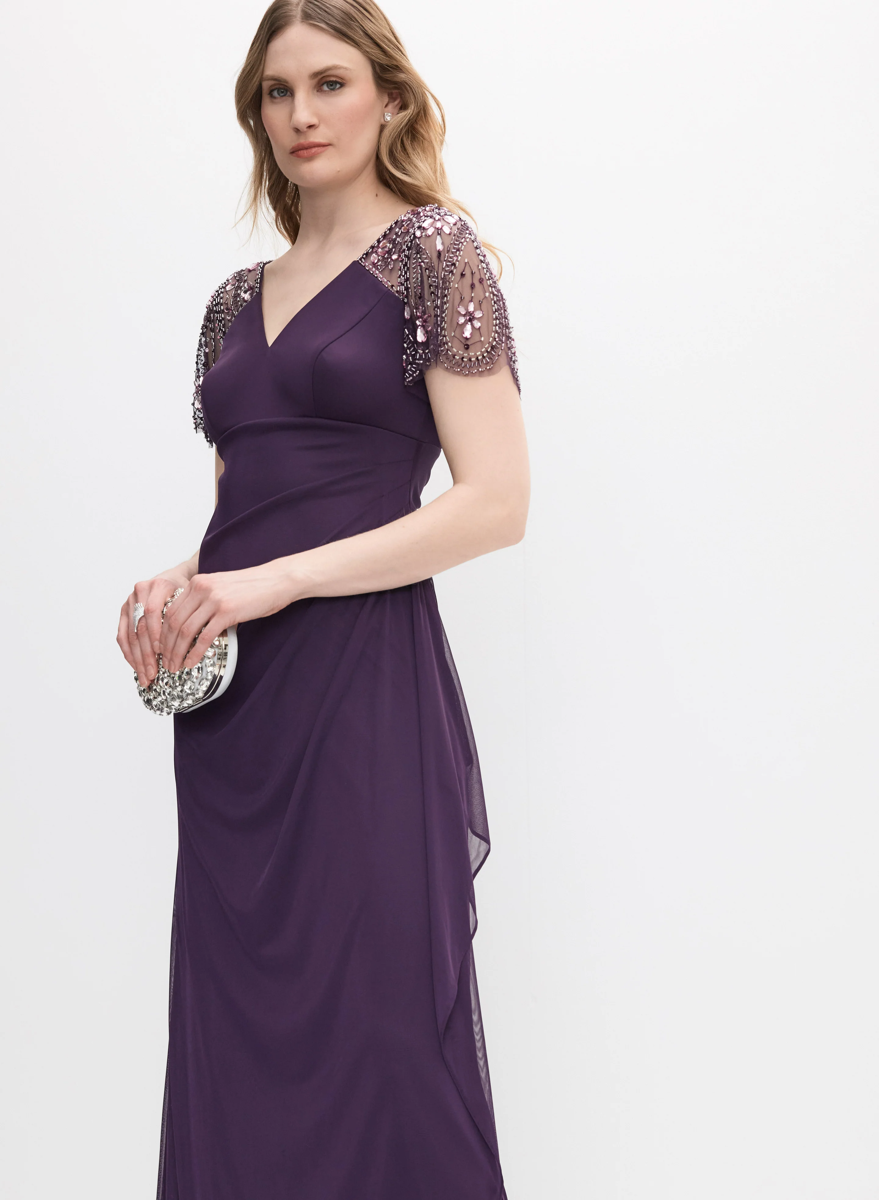Beaded Flutter Sleeve Dress - Image 4