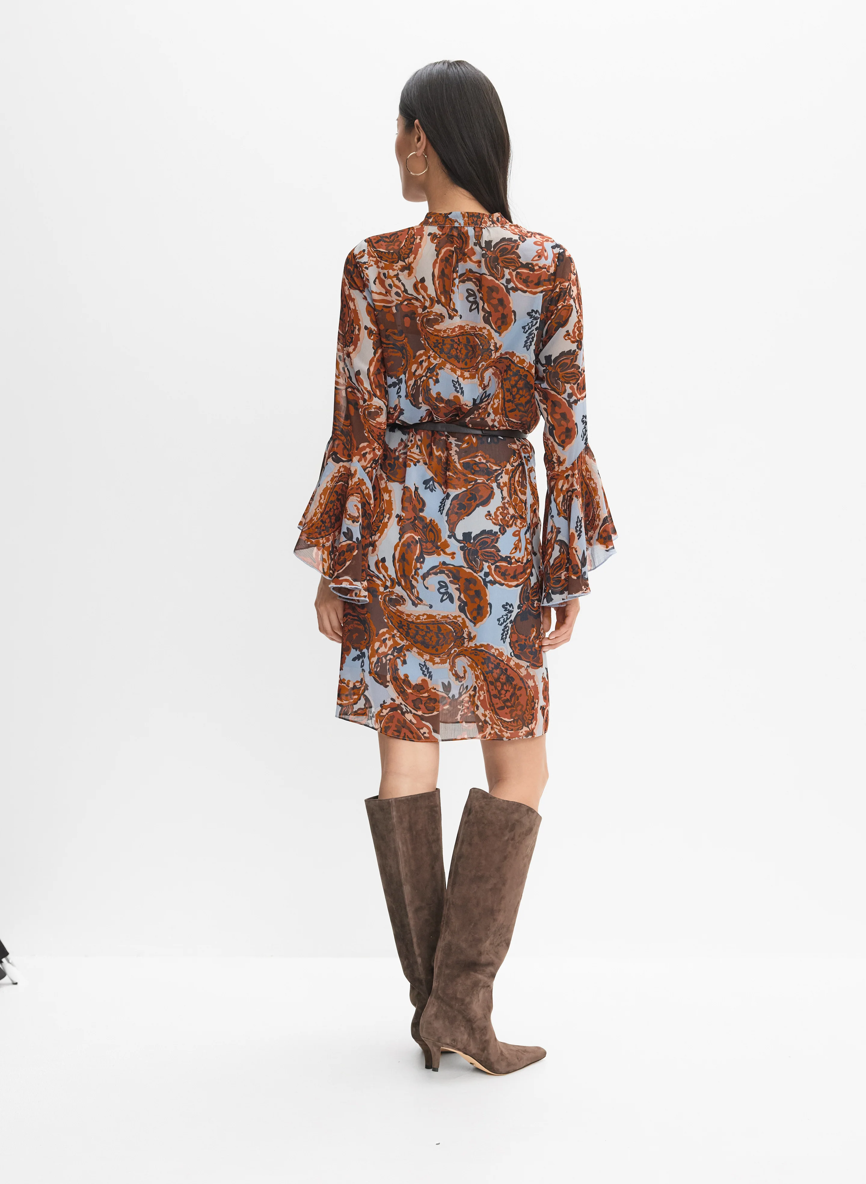 Belted Paisley Dress - Image 4