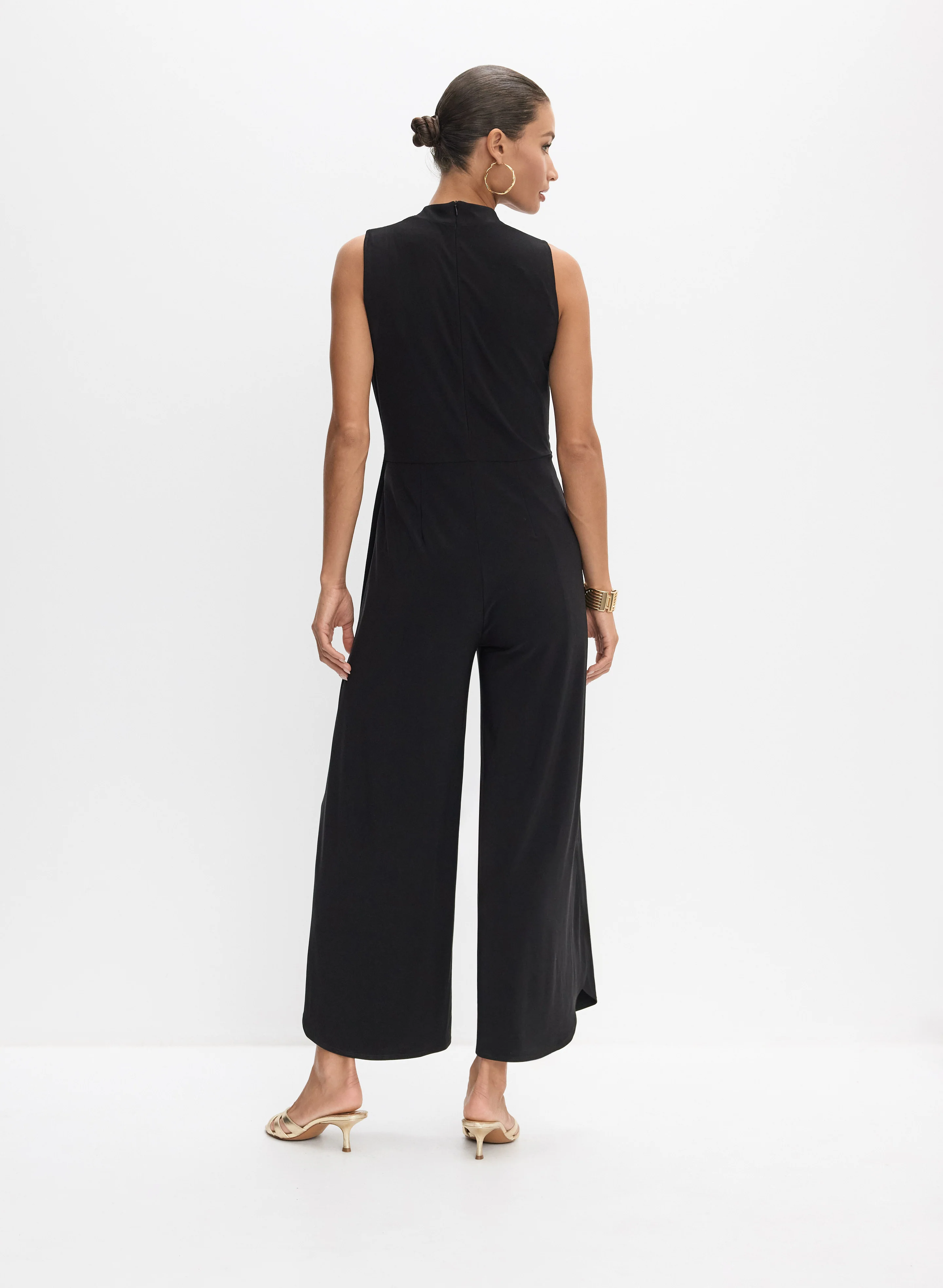 Brooch Fastened Wrap-Over Jumpsuit - Image 4