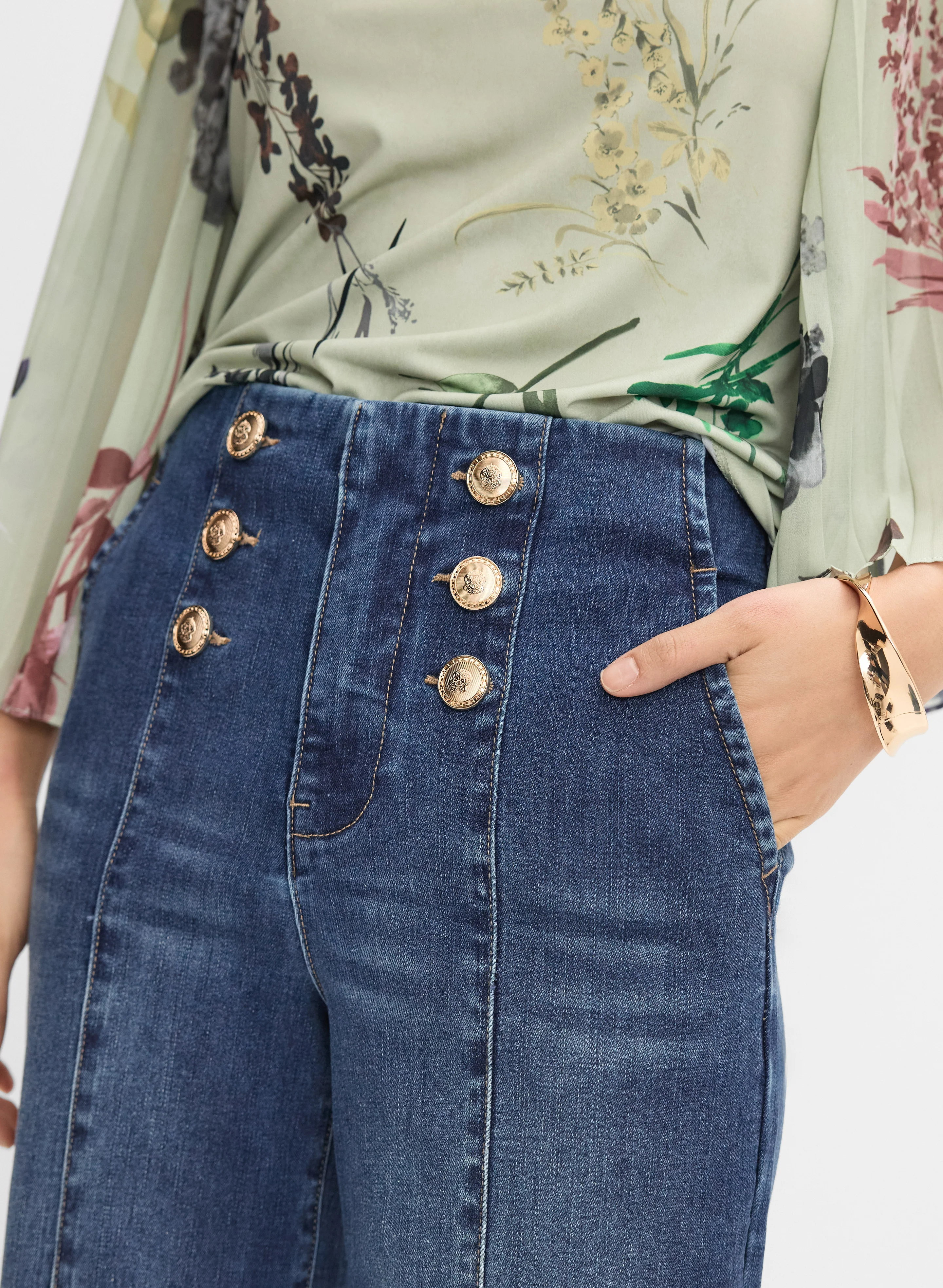 Button Detail Trouser Jeans - Image 4