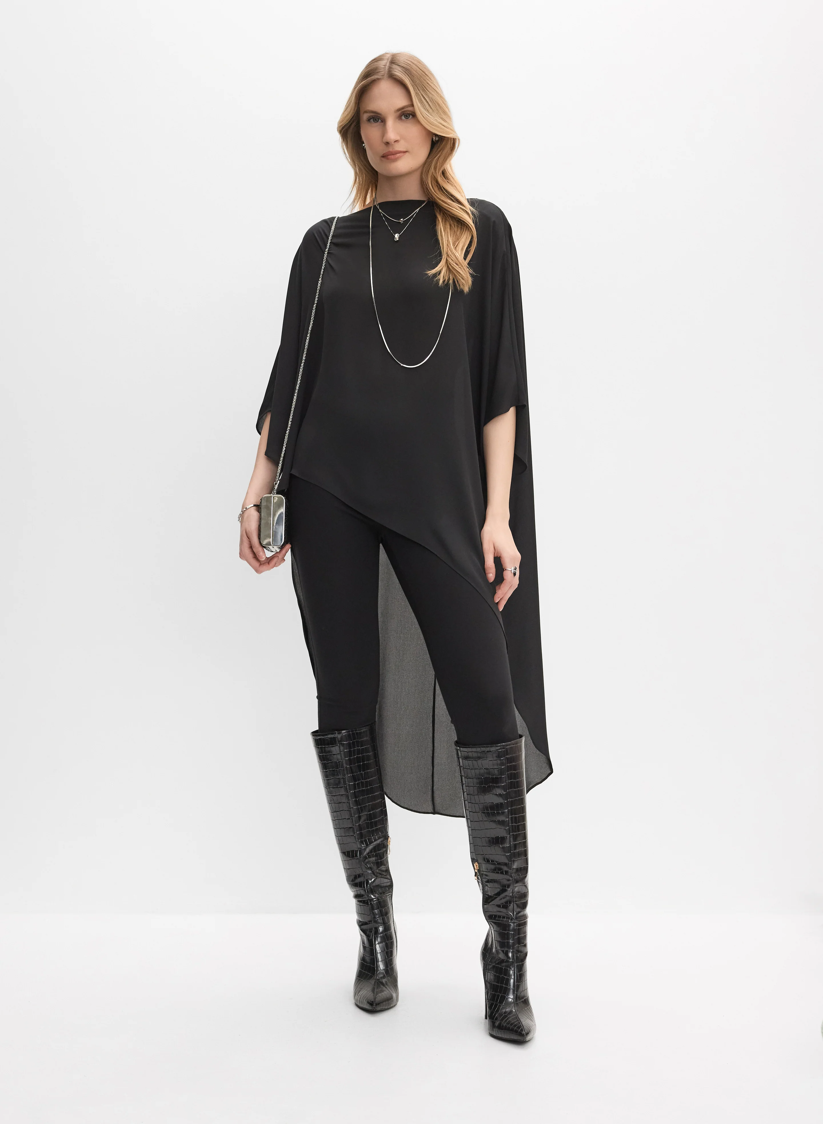 Chiffon Asymmetric Tunic Top - Image 3