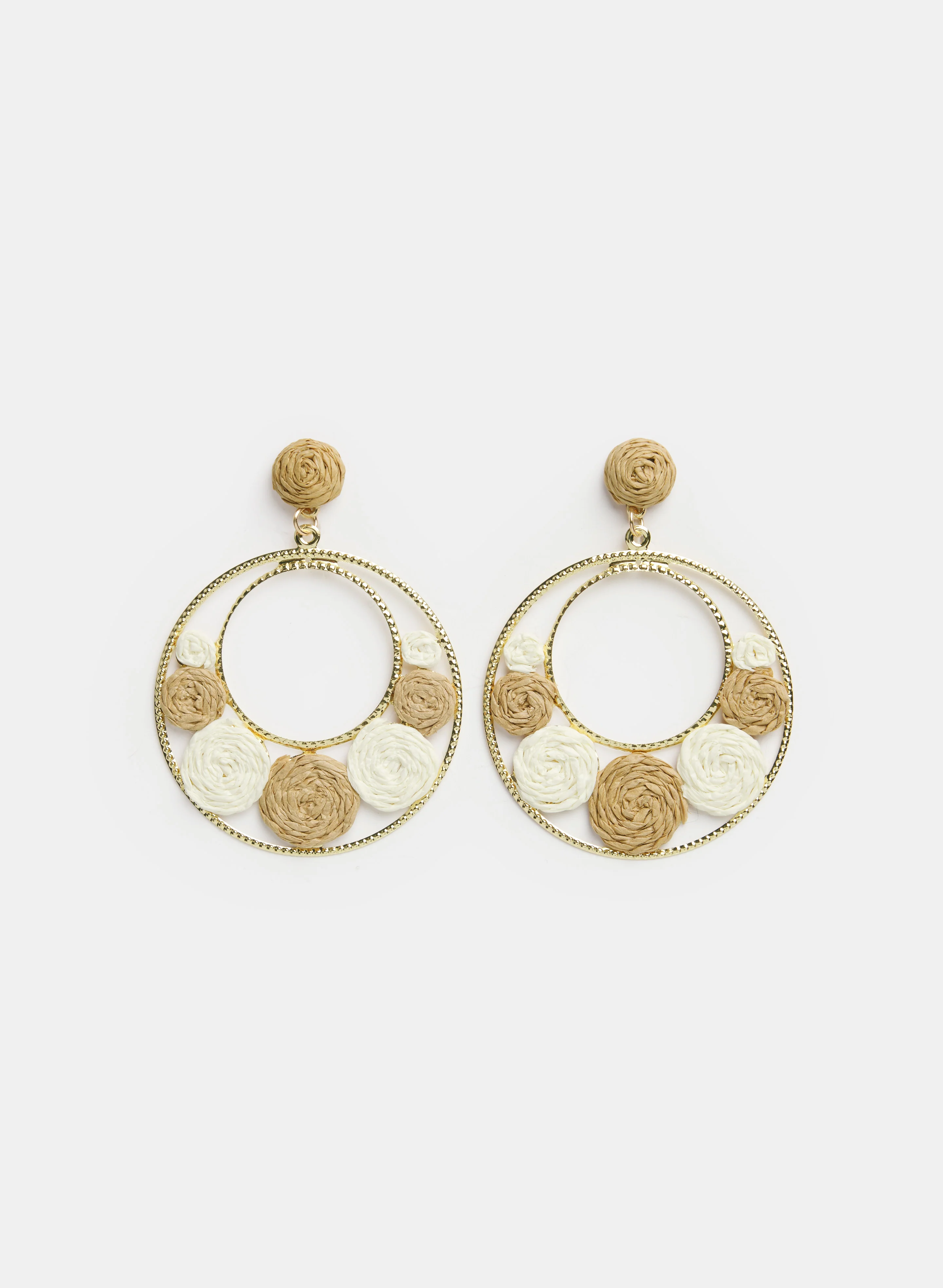 Circle Raffia Earrings