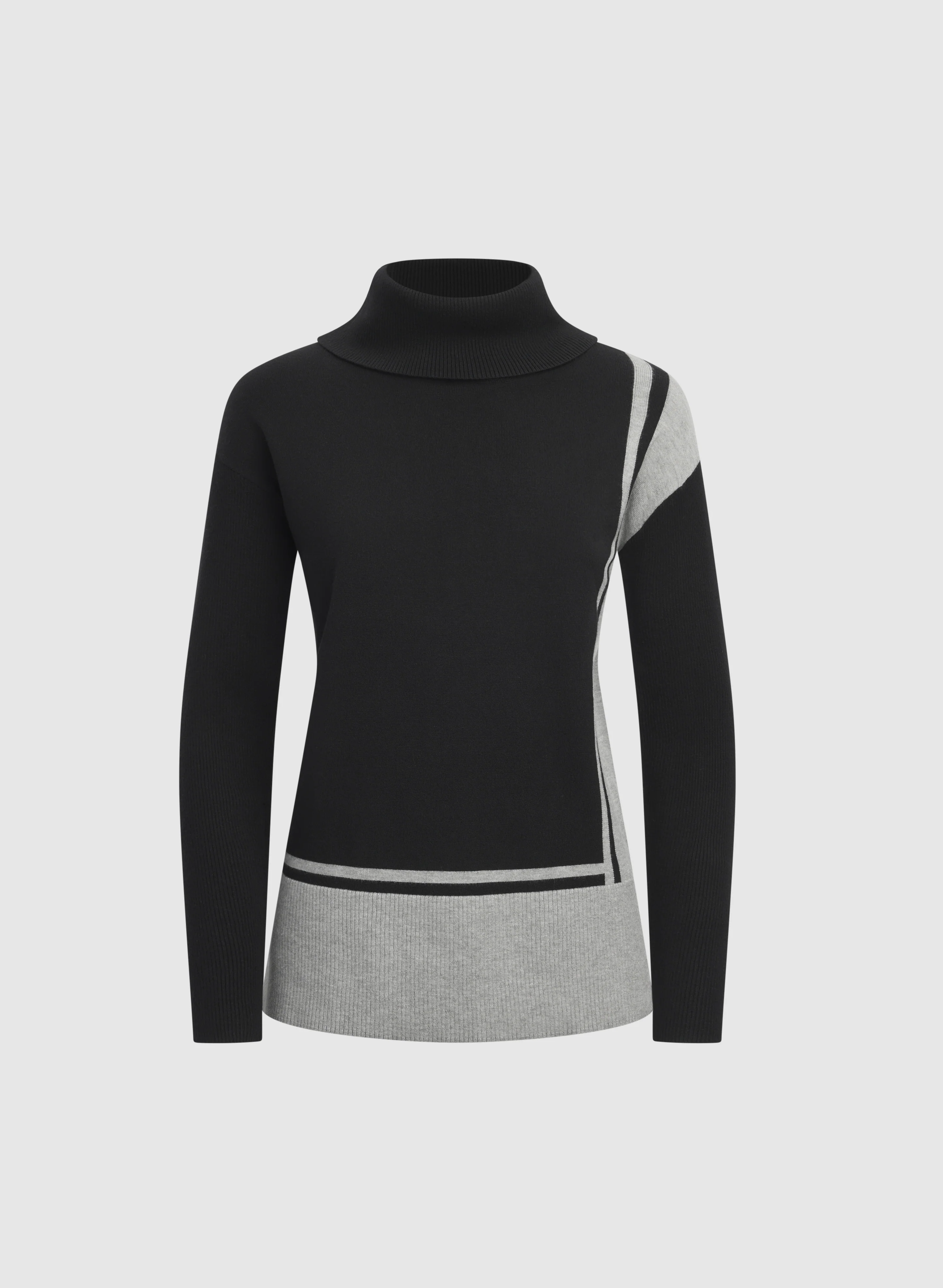 Colour Block Turtleneck Sweater - Image 6