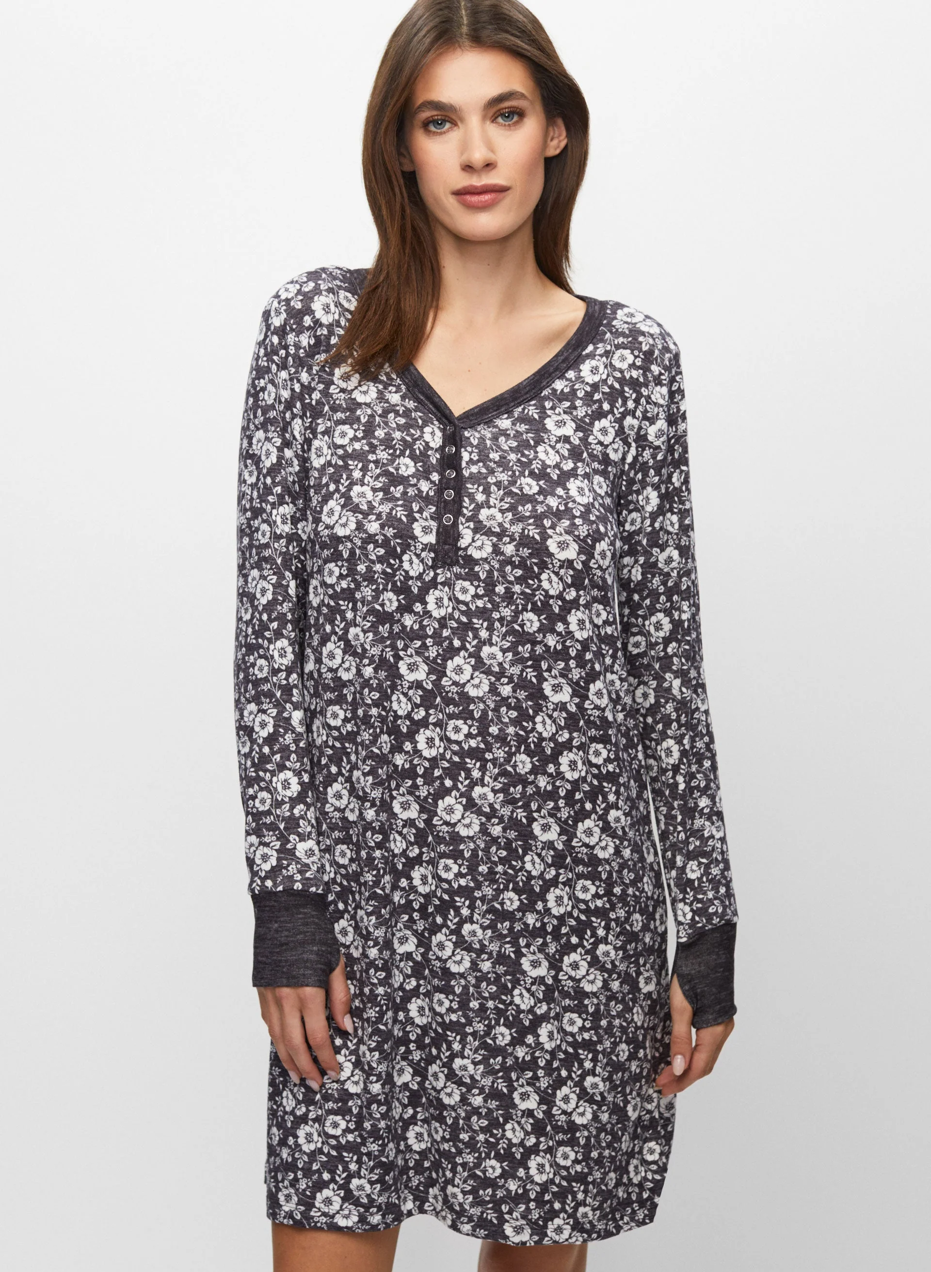 Contrast Floral Print Sleepshirt - Image 2