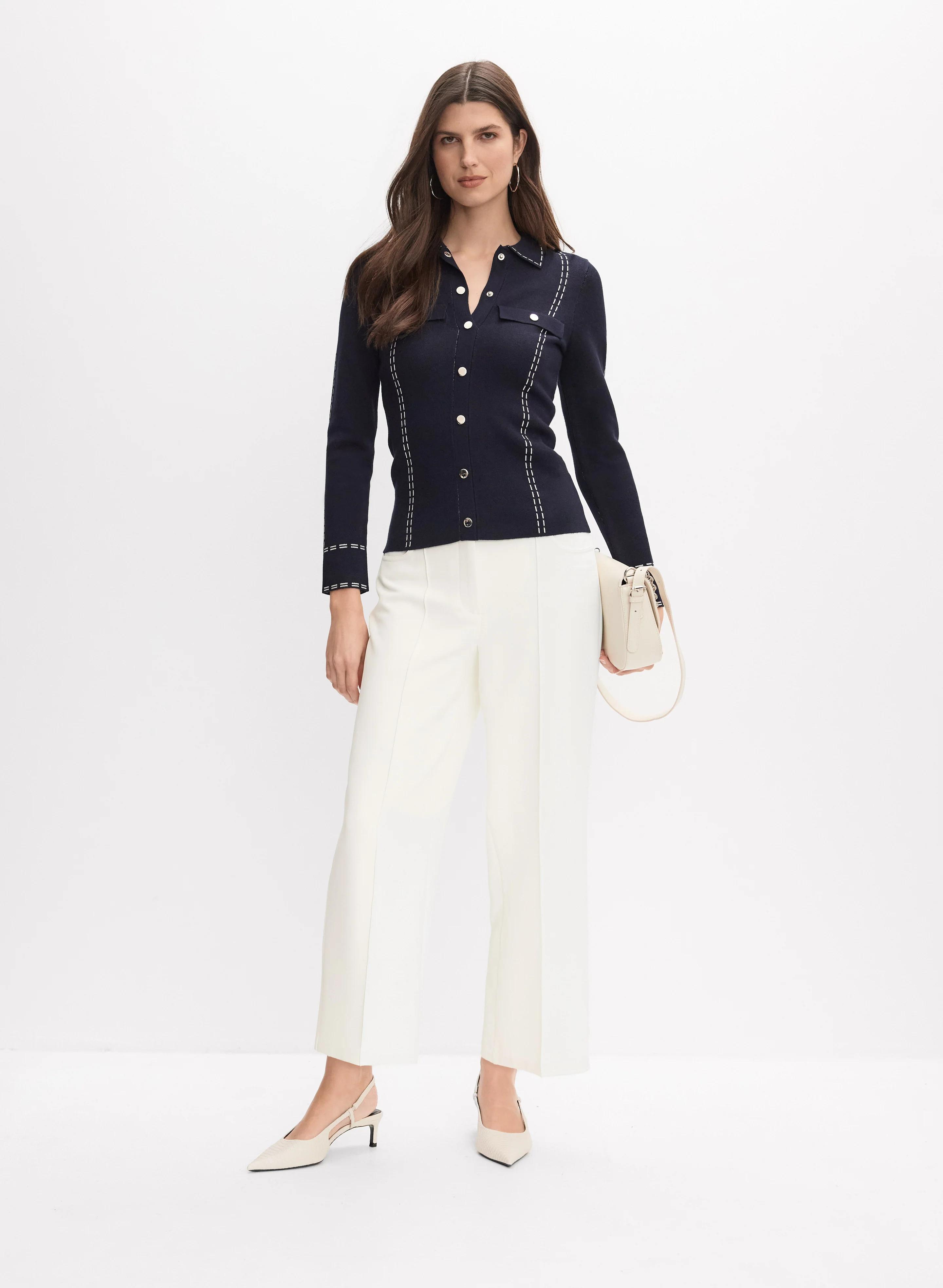 Contrast Stitch Polo Sweater - Image 3