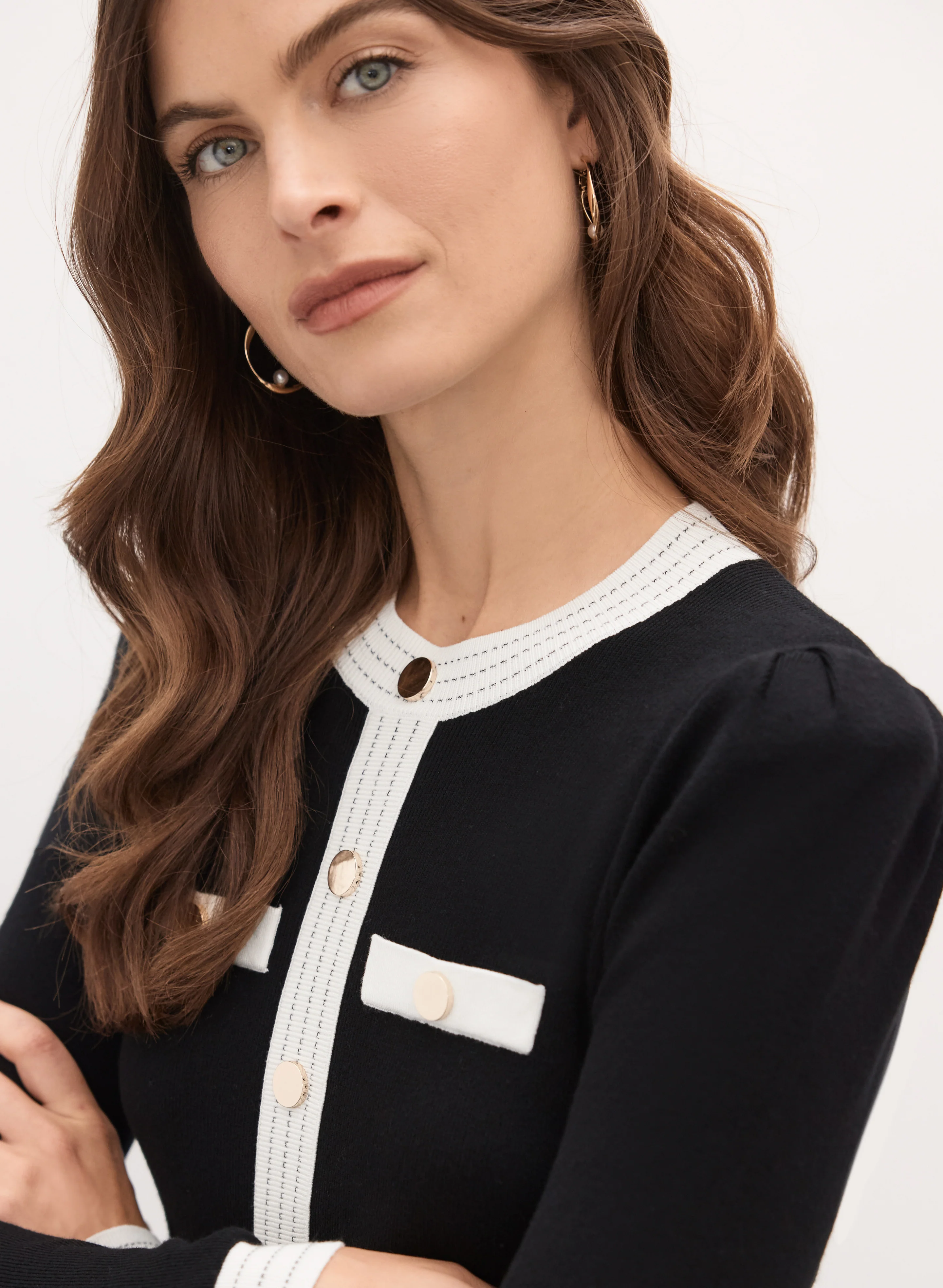 Contrast Trim Knit Cardigan - Image 2