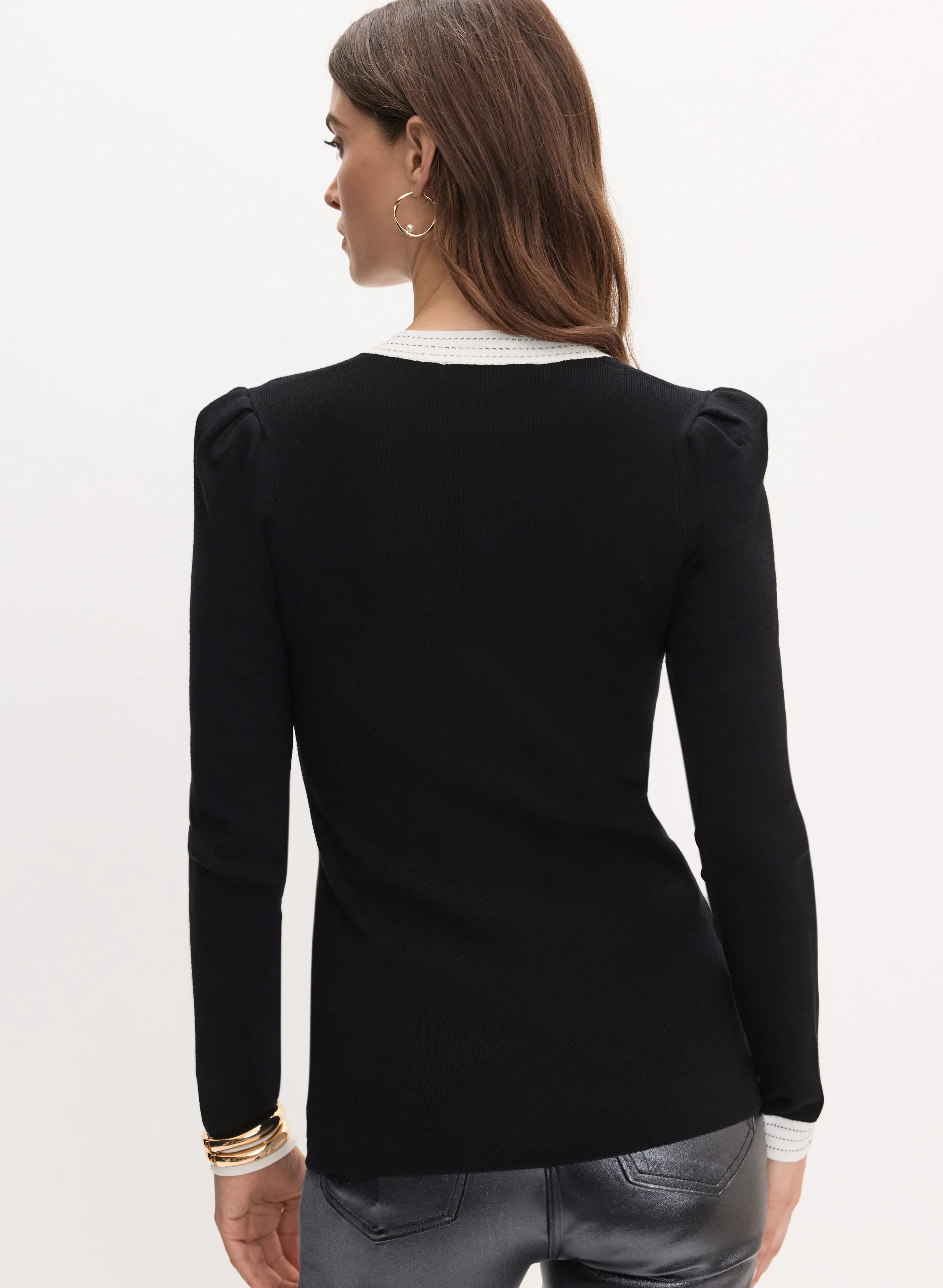 Contrast Trim Knit Cardigan - Image 4