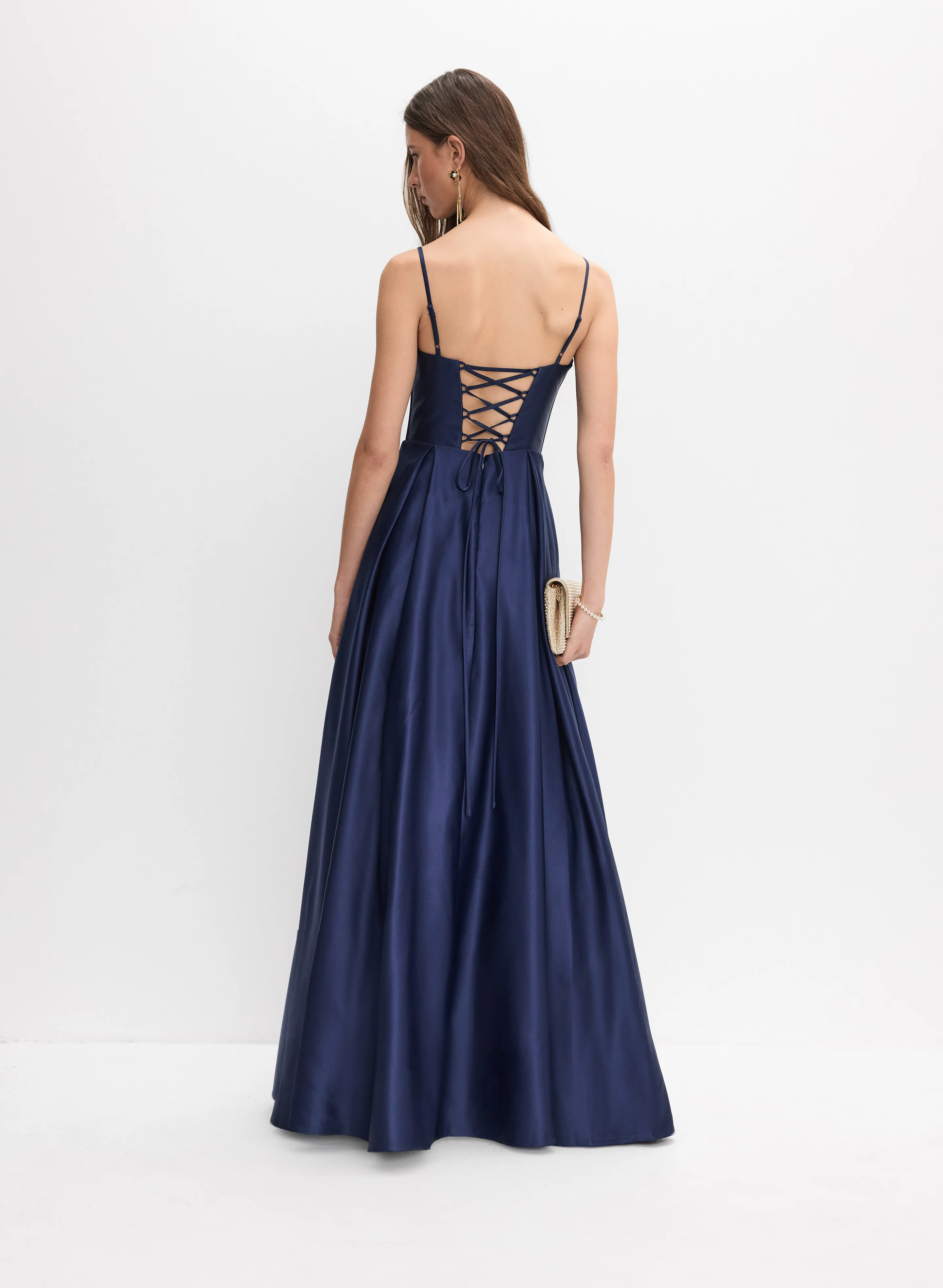 Corset Satin Dress - Image 4