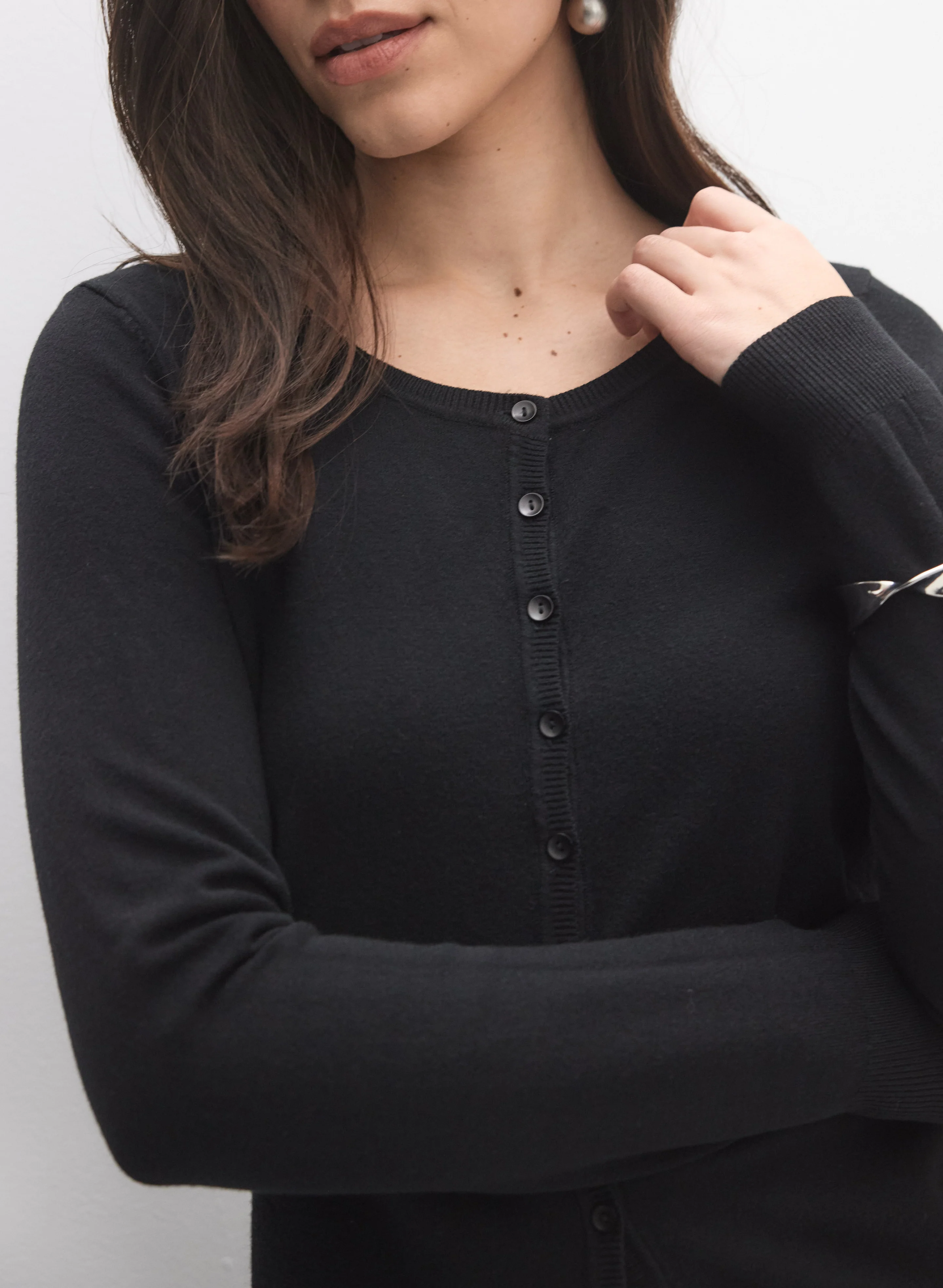 Crew Neck Cardigan - Image 2