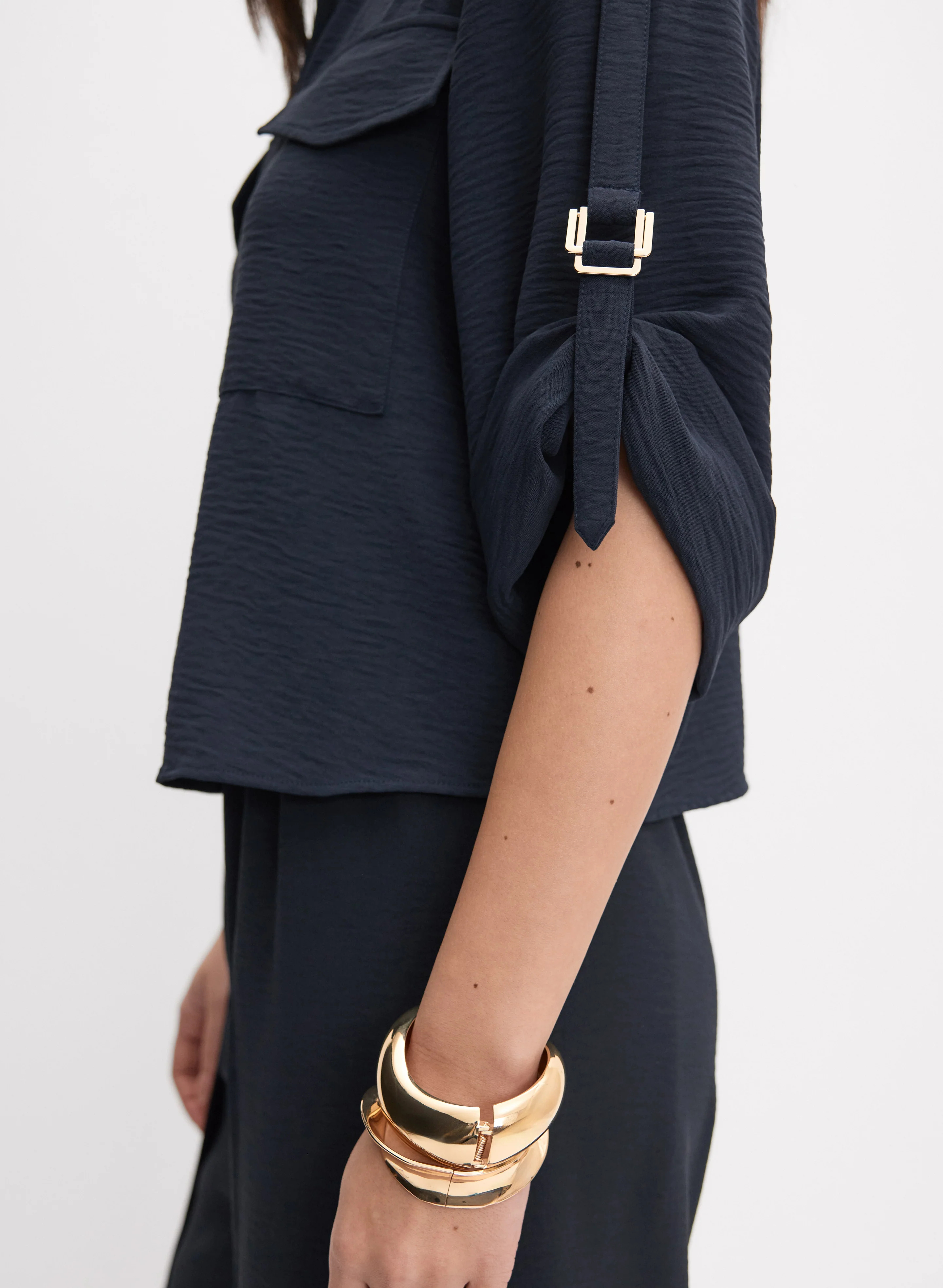 Crinkle Button-Down Blouse - Image 2