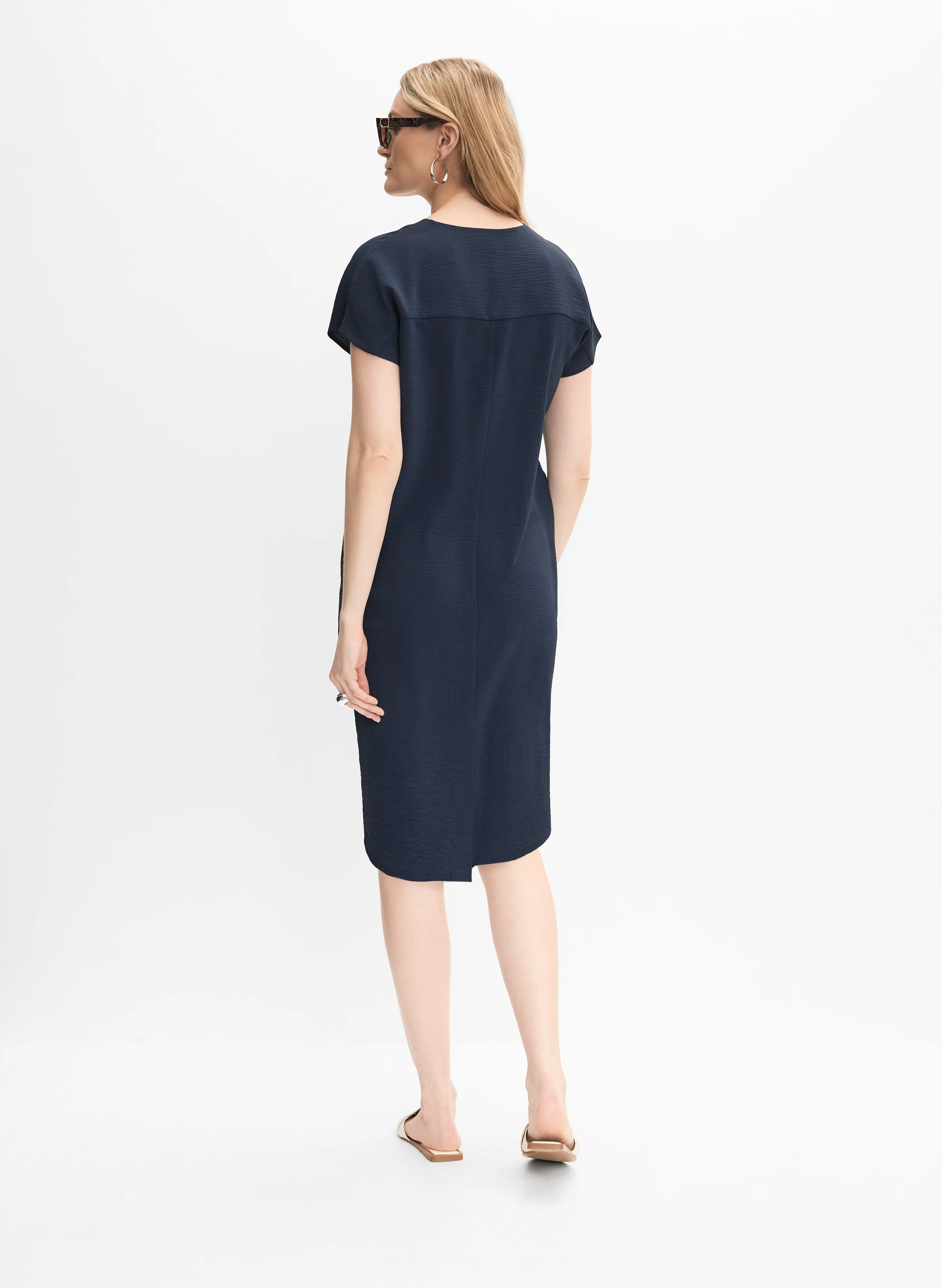 Crinkled V-Neck Dress - Image 4