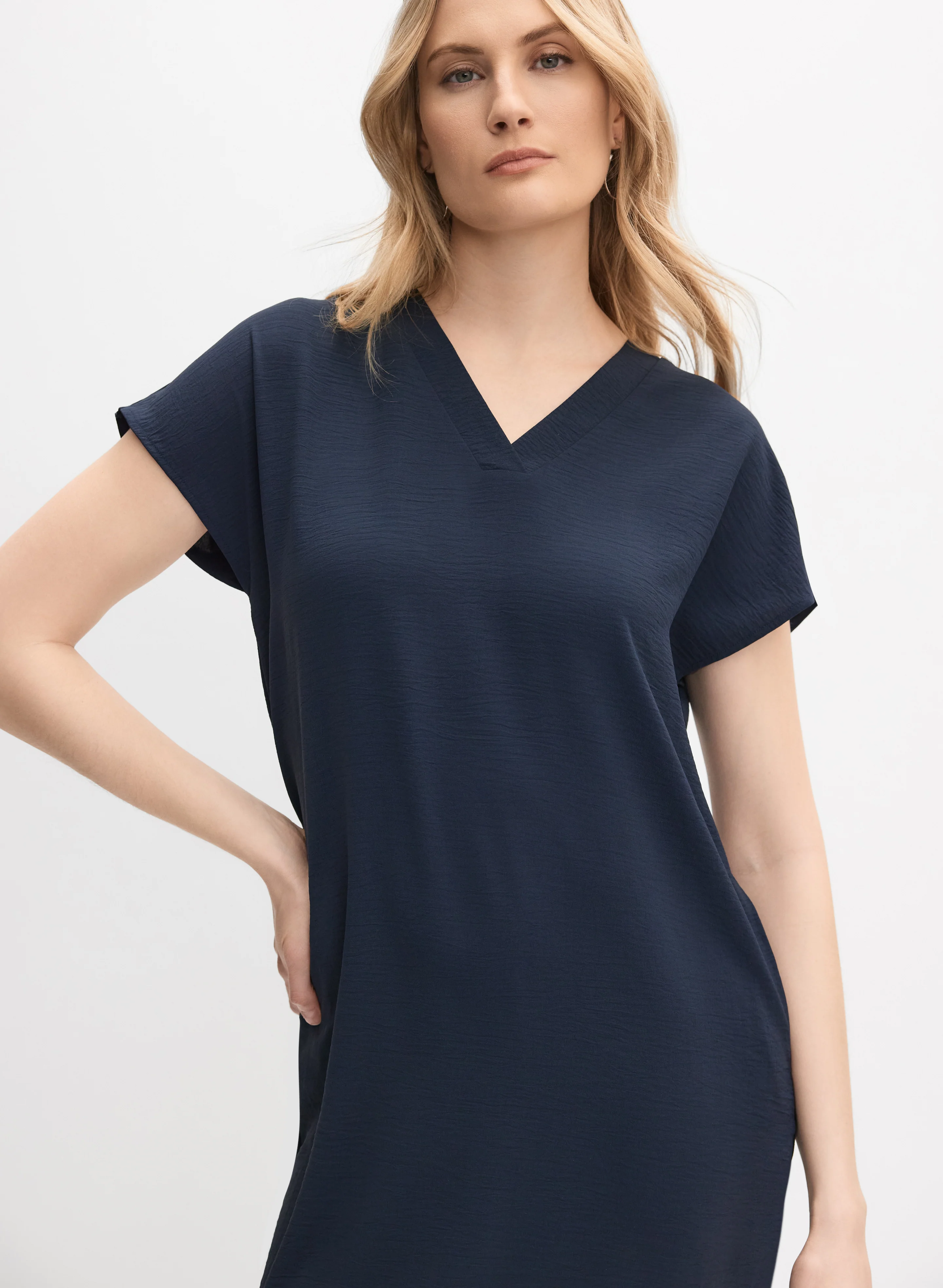 Crinkled V-Neck Dress - Image 7