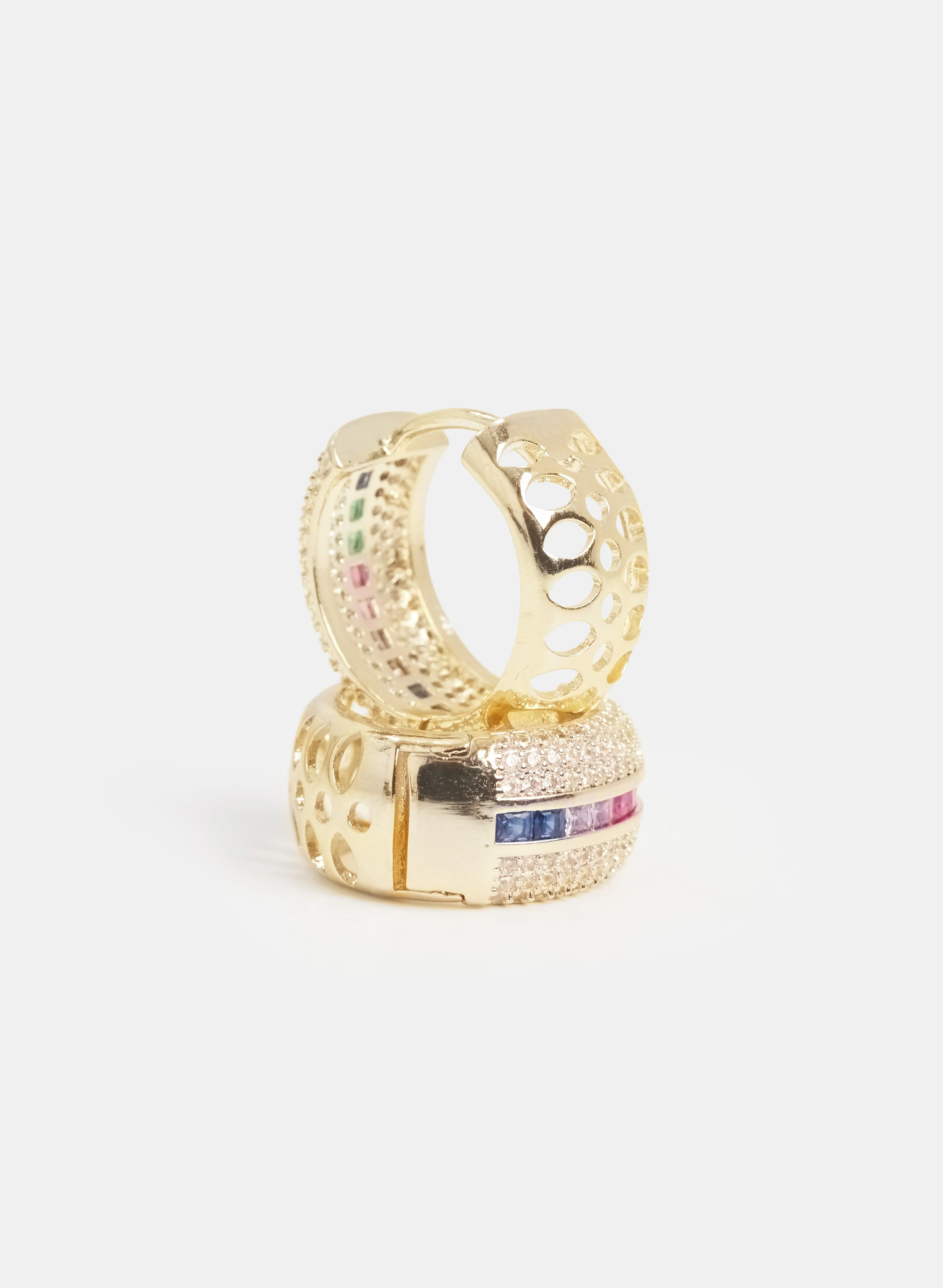 Cubic Zirconia Hoop Earrings - Image 2