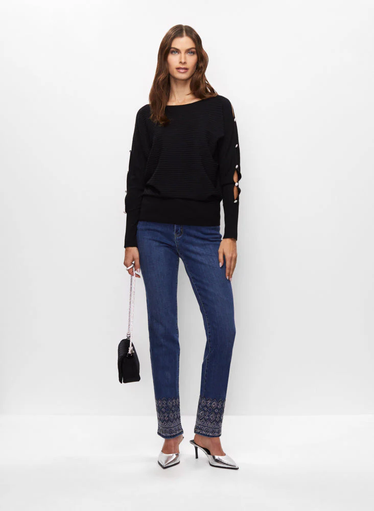 Cut-Out Detail Sweater & Embellished Jeans - Image 2