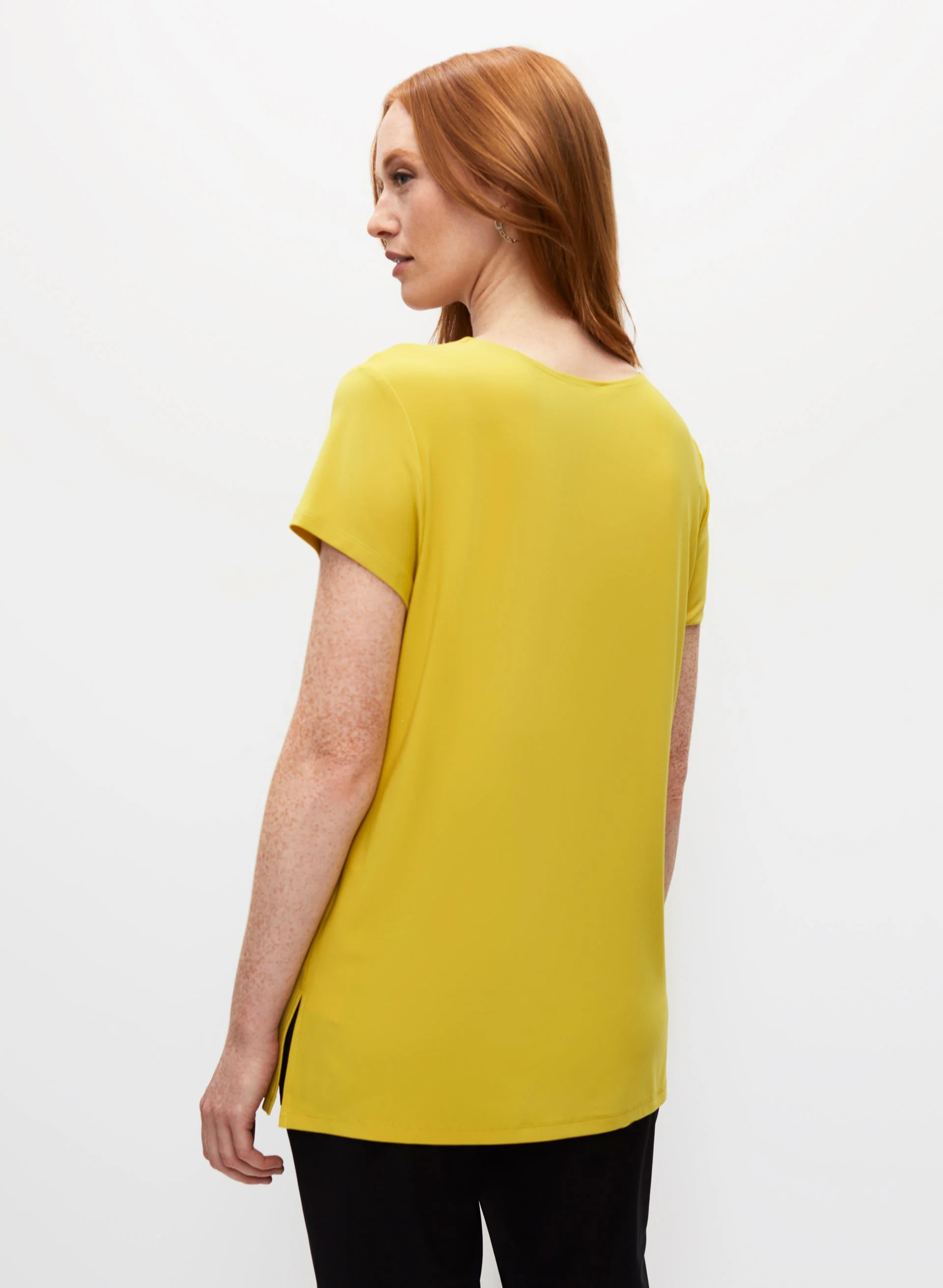 Cutout Detail V-Neck Tee - Image 3
