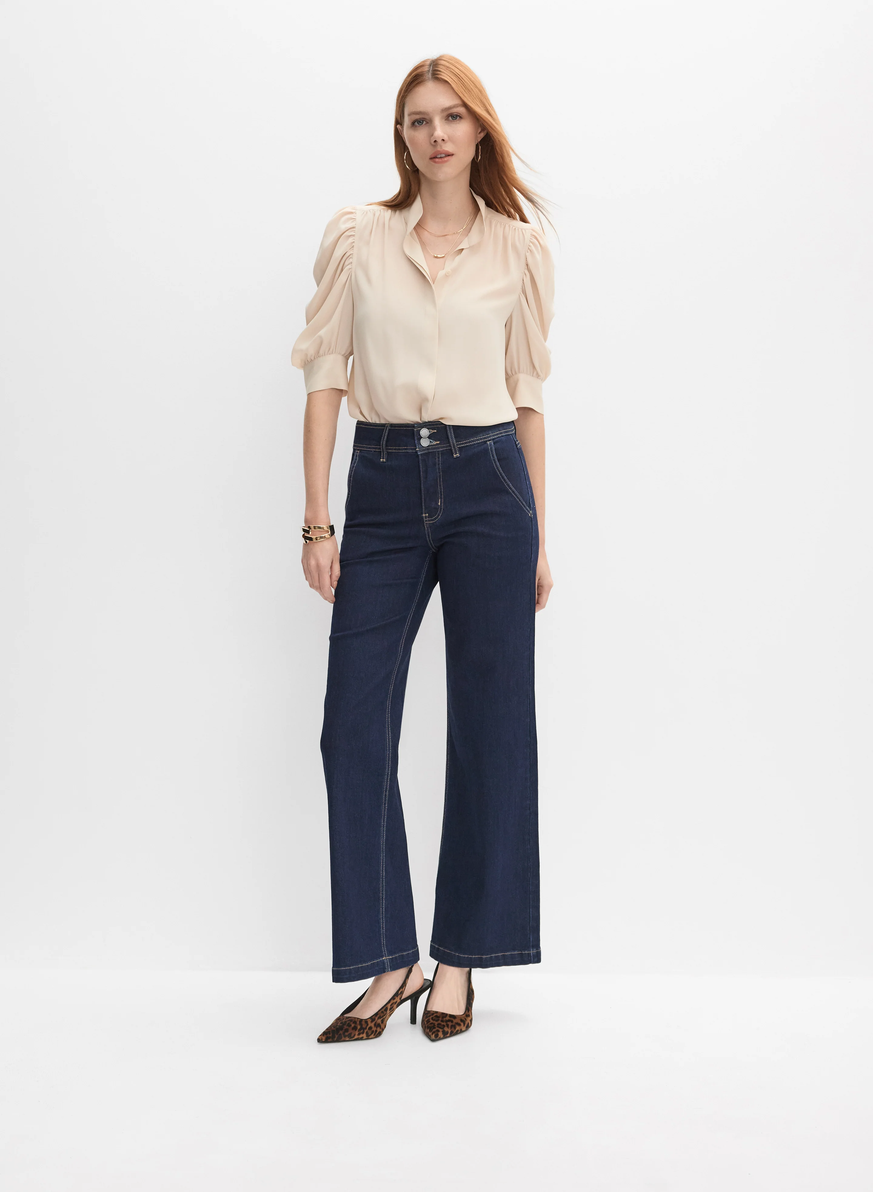 Draped Puff Sleeve Blouse - Image 3
