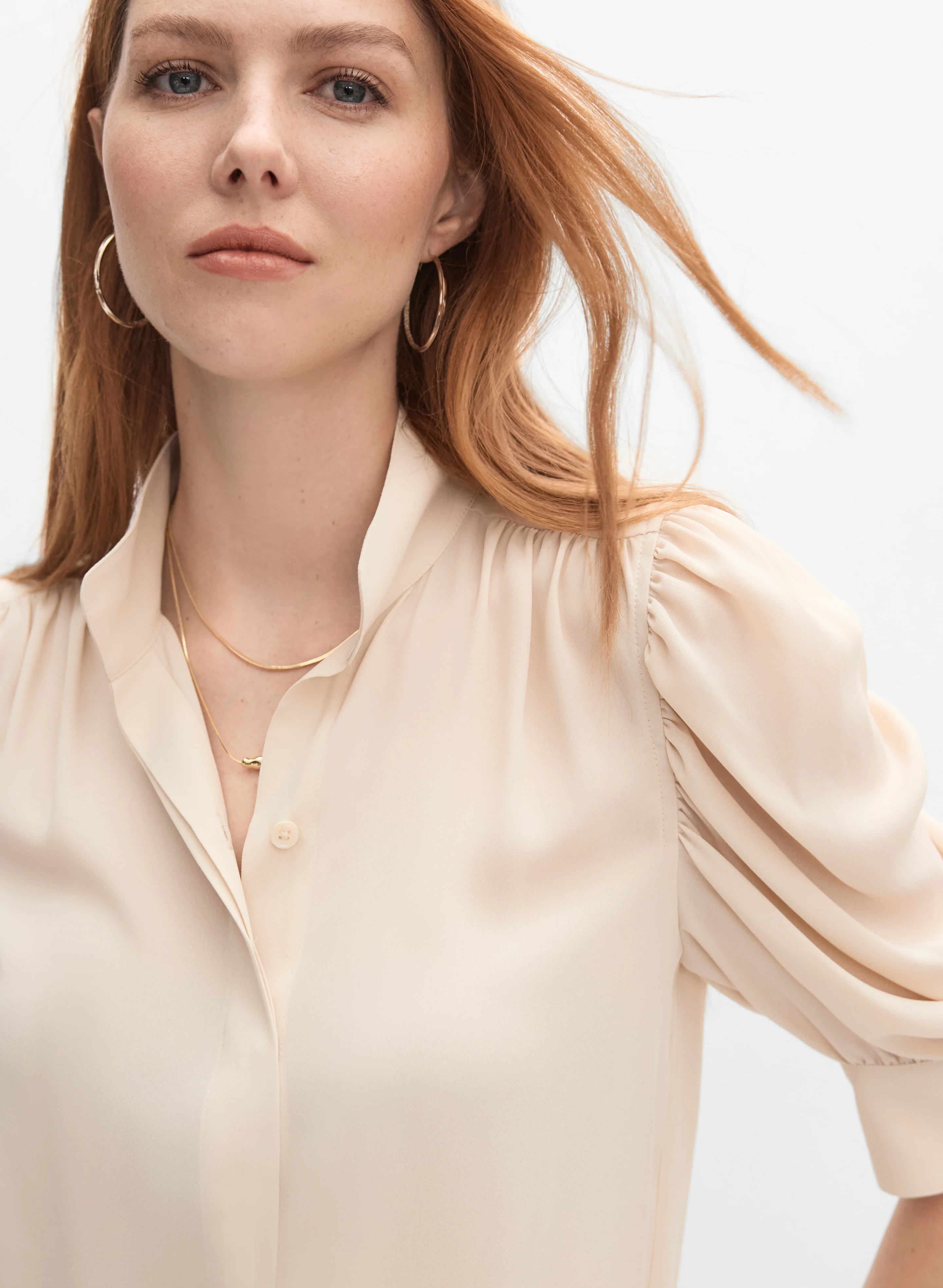 Draped Puff Sleeve Blouse - Image 4