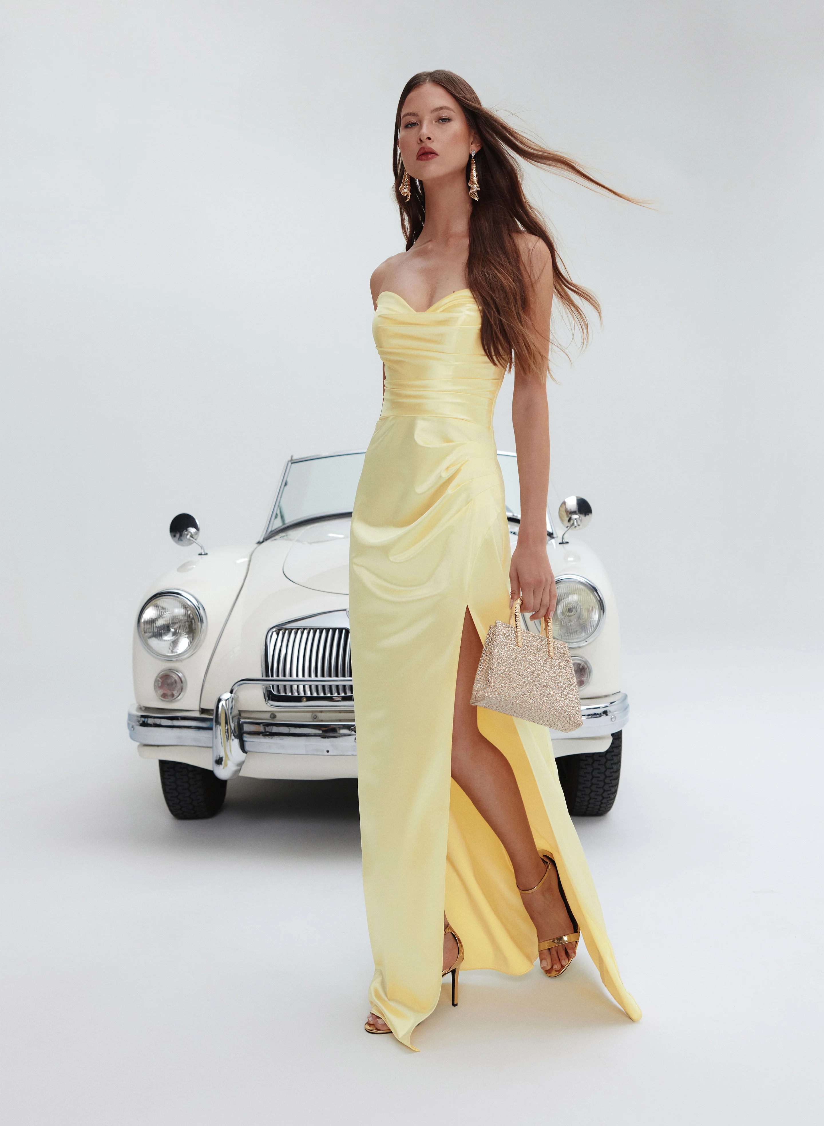 Draped Sweetheart Neck Dress - Image 2