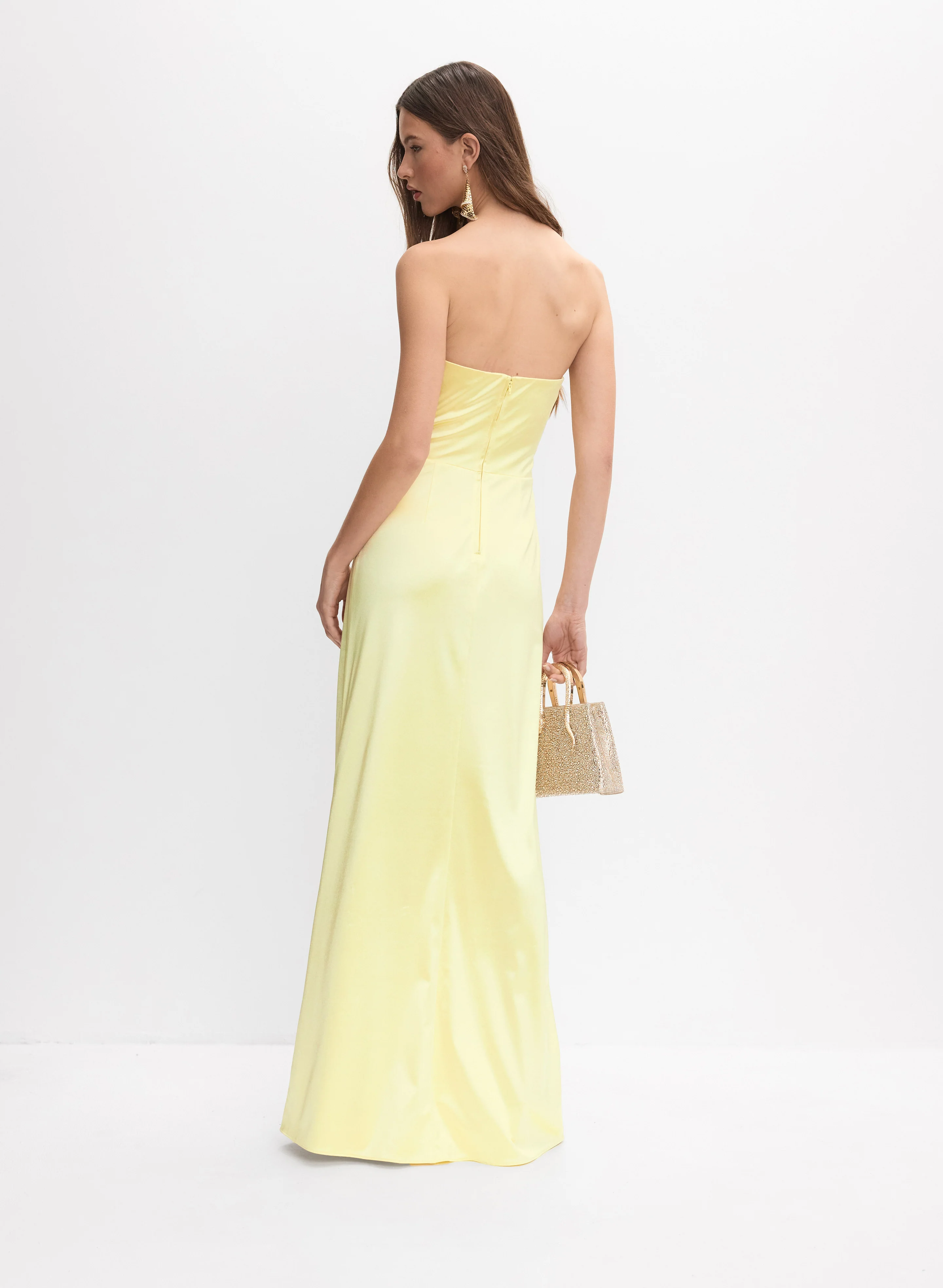 Draped Sweetheart Neck Dress - Image 4