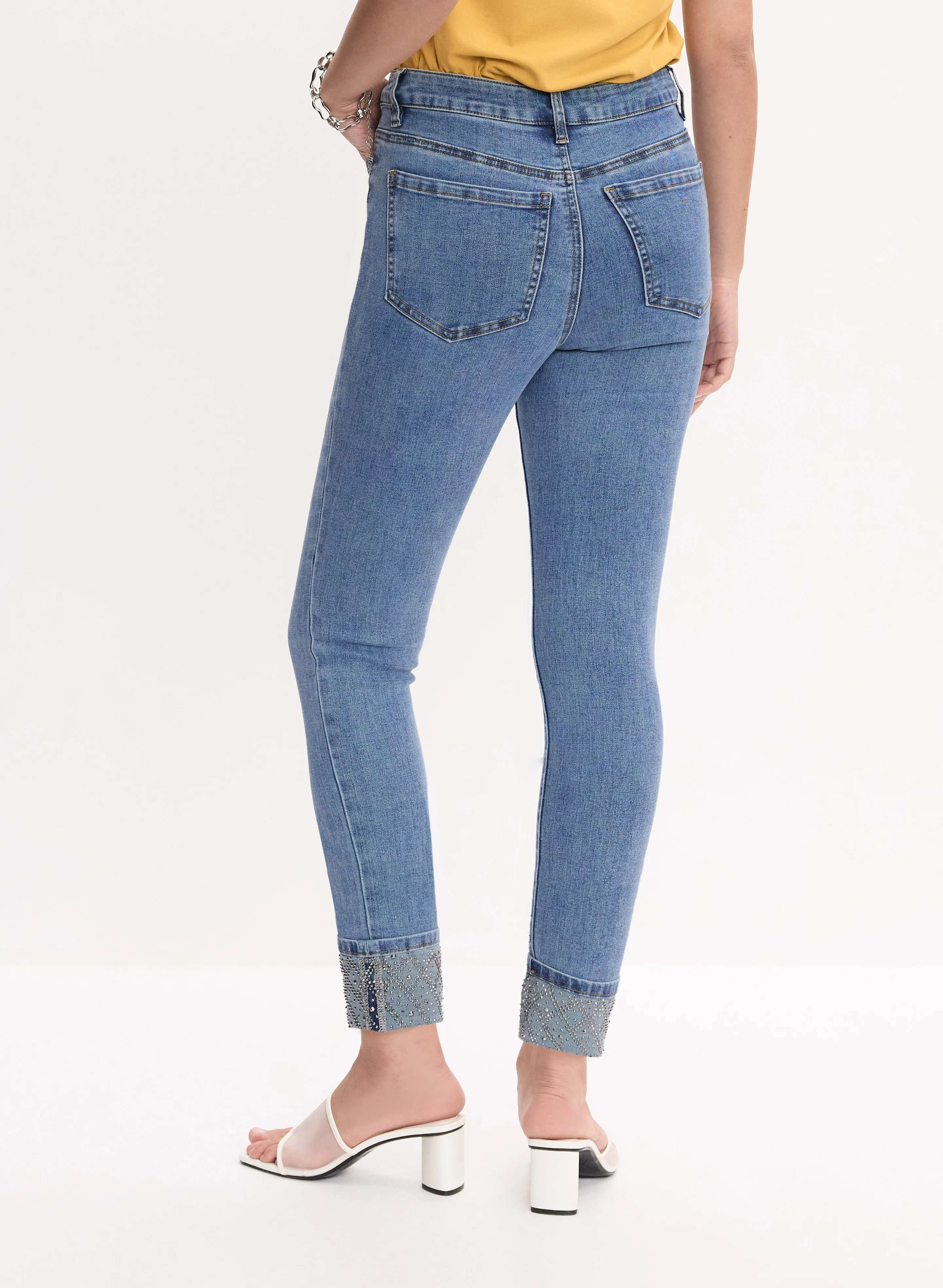 Embellished Cuff Slim-Leg Jeans - Image 4