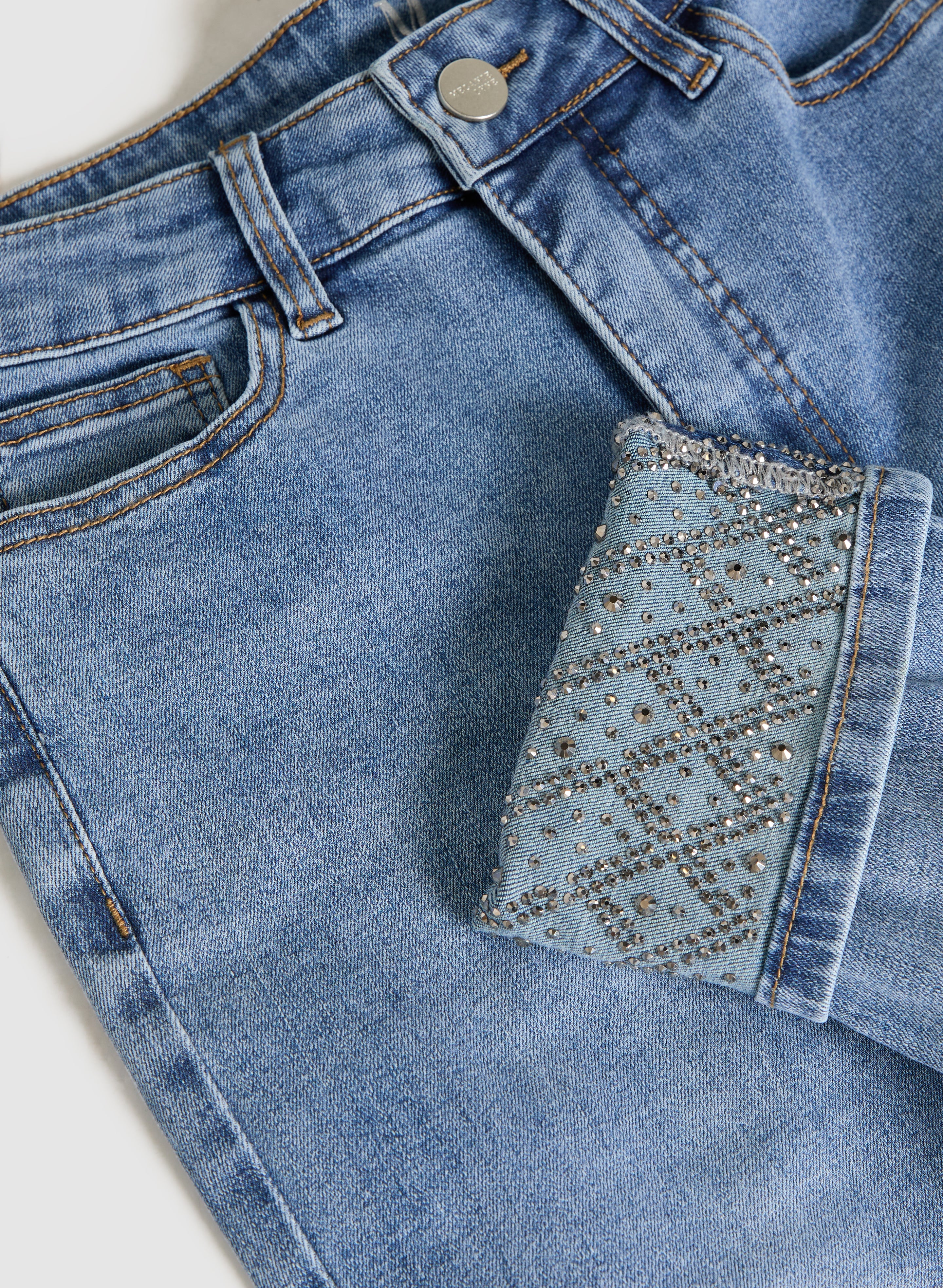 Embellished Cuff Slim-Leg Jeans - Image 7
