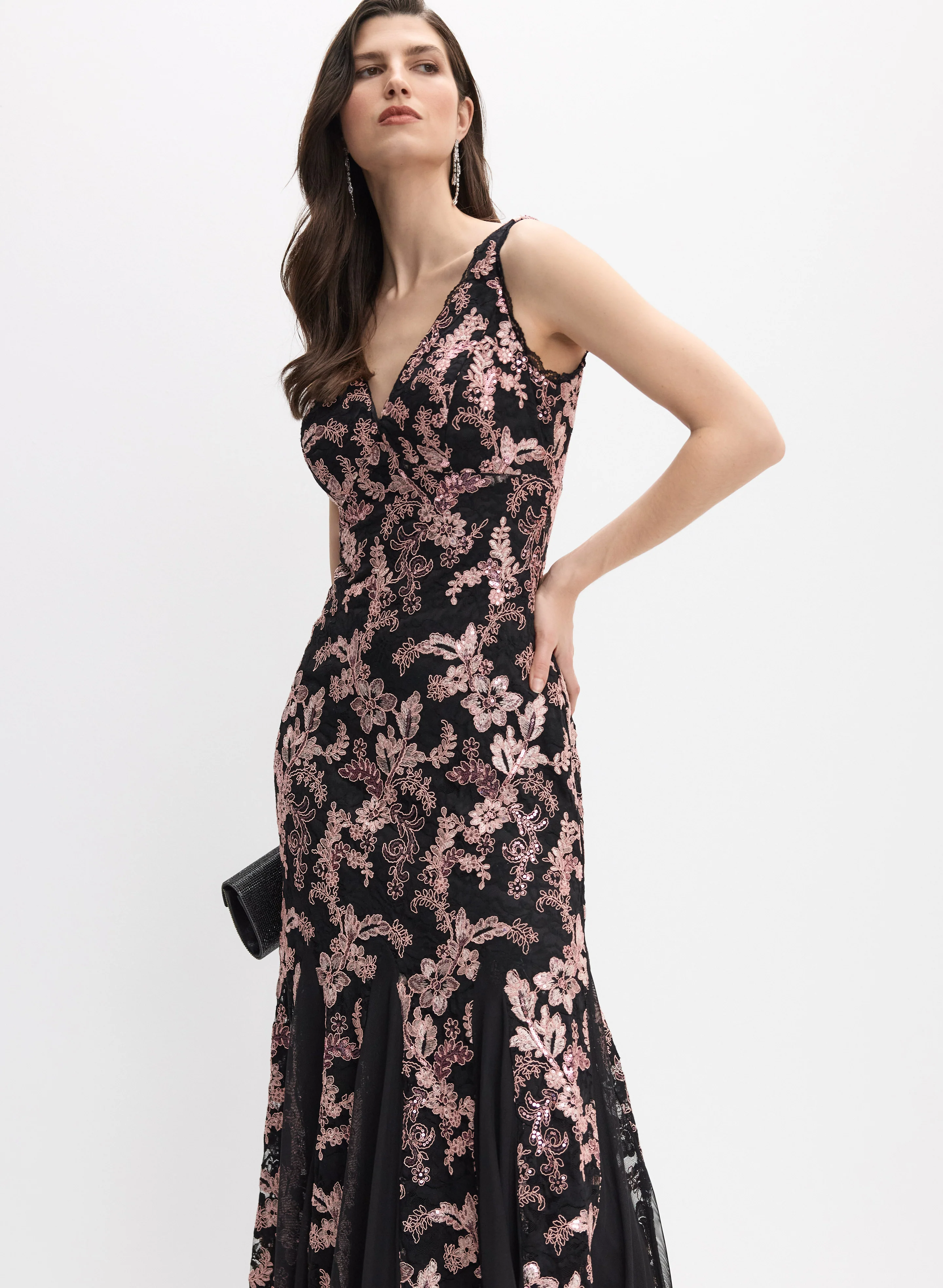 Embellished Floral Lace Dress - Image 7