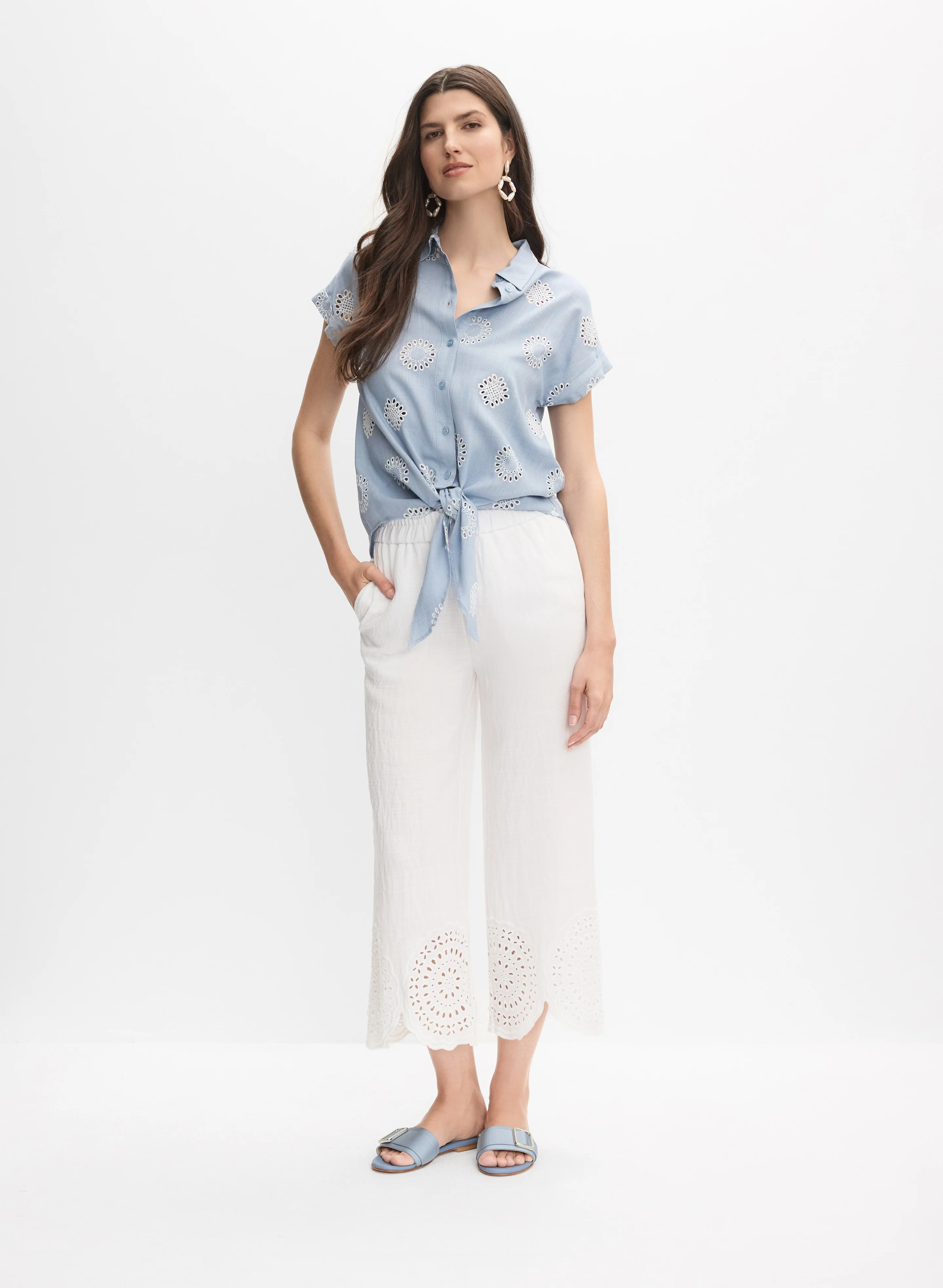 Embroidered Button-Down Blouse - Image 3