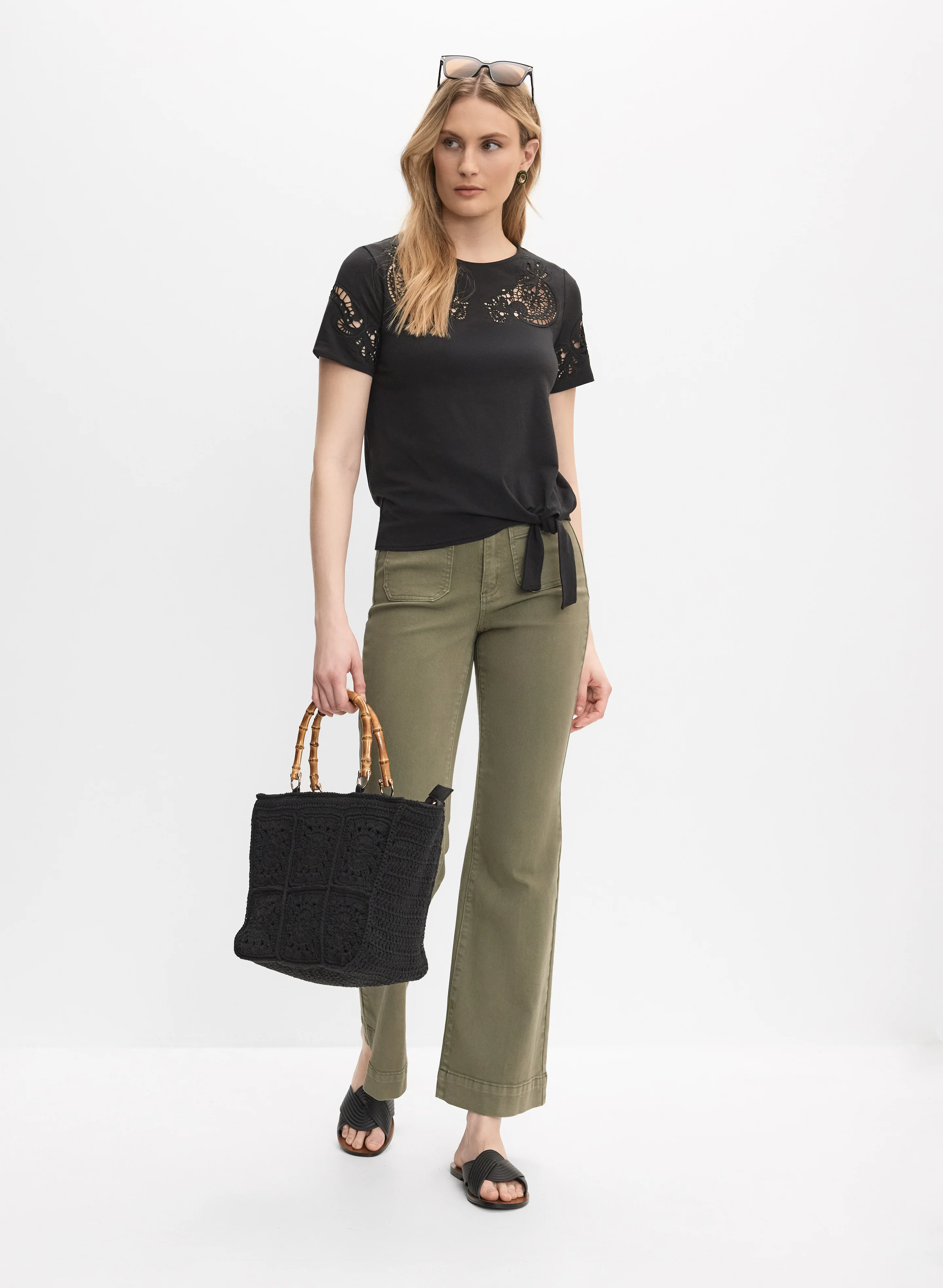 Cut-Out Embroidered T-Shirt - Image 3