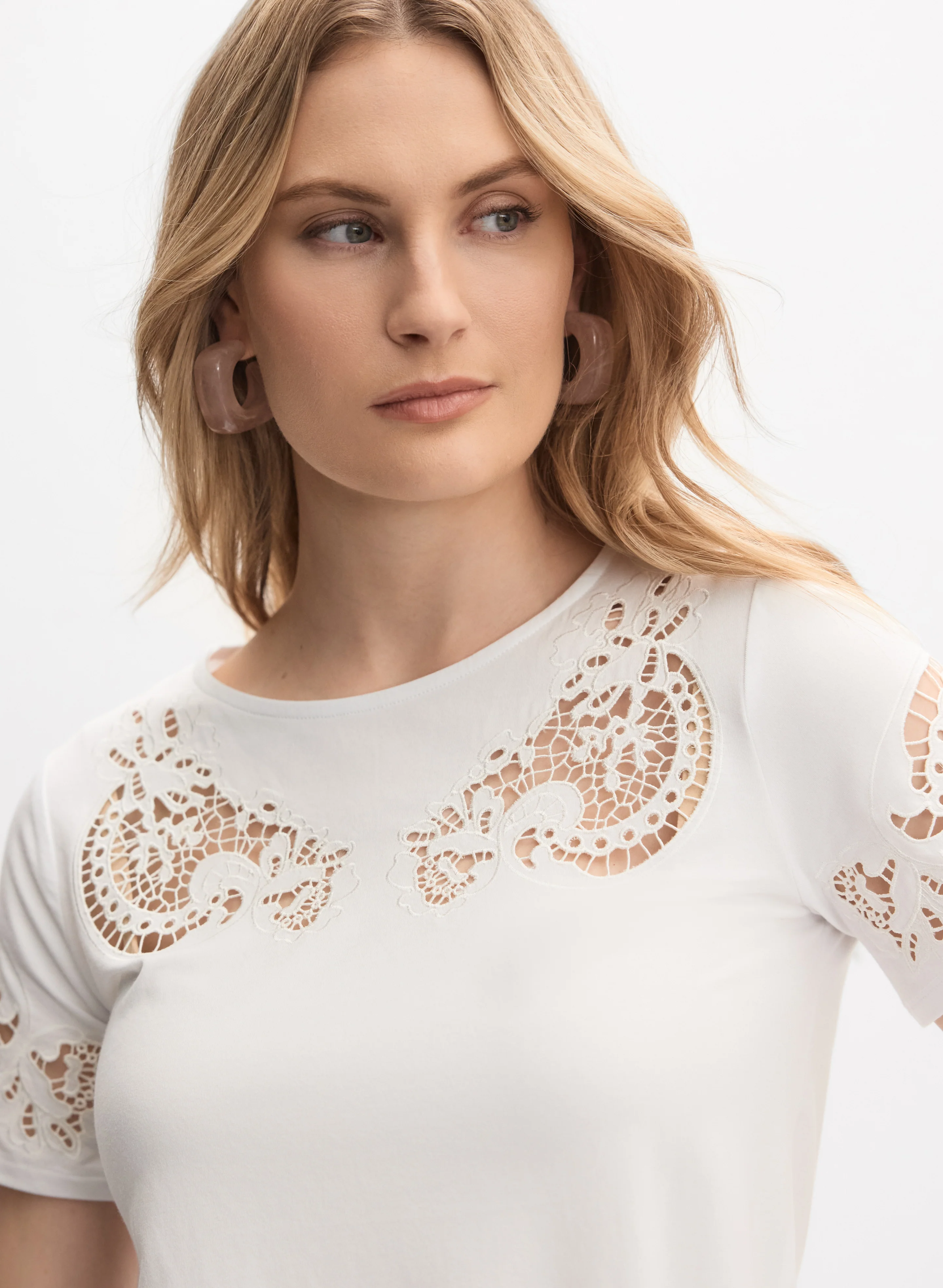 Cut-Out Embroidered T-Shirt - Image 2