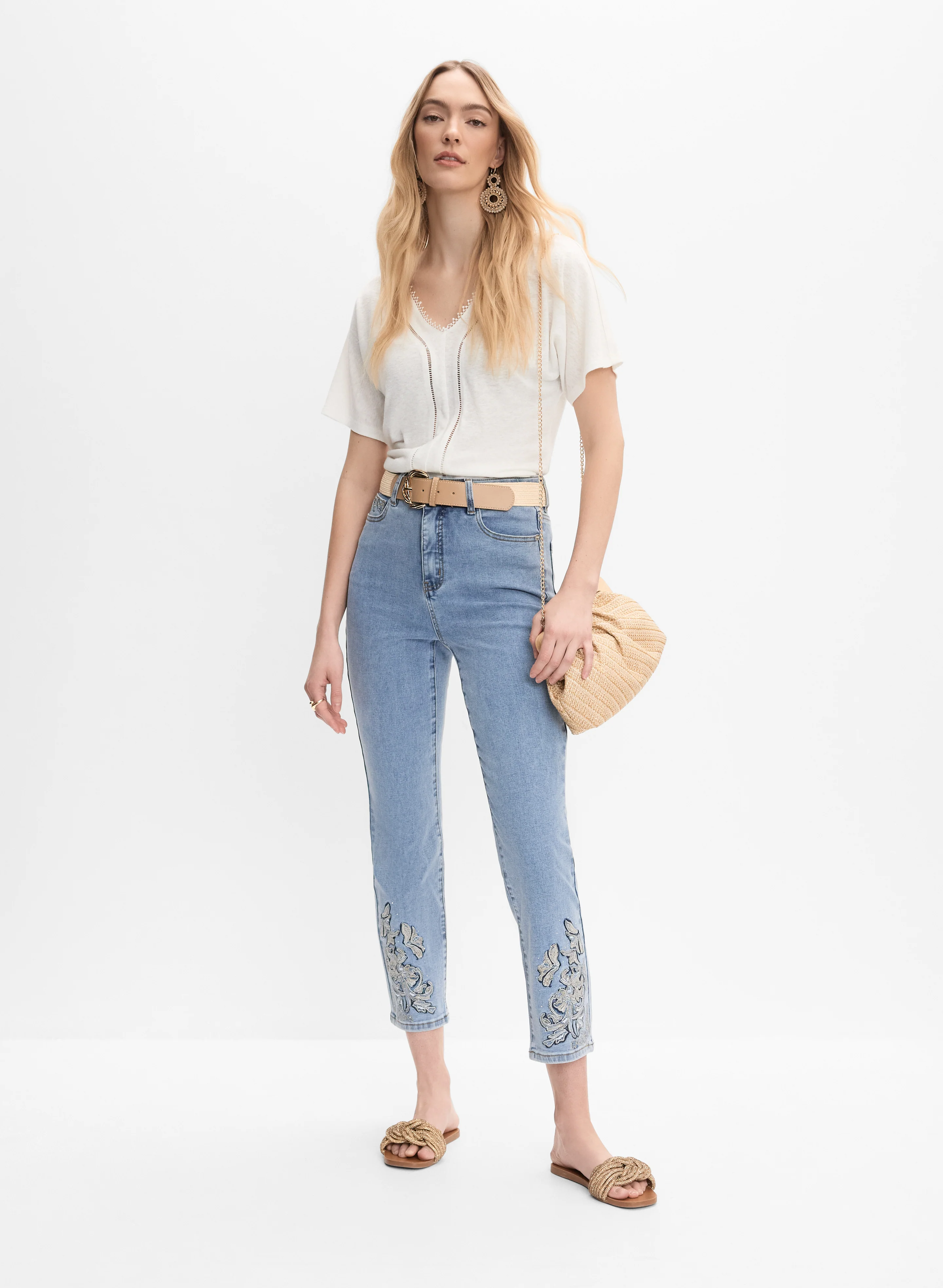 Embroidered Straight-Leg Jeans - Image 3