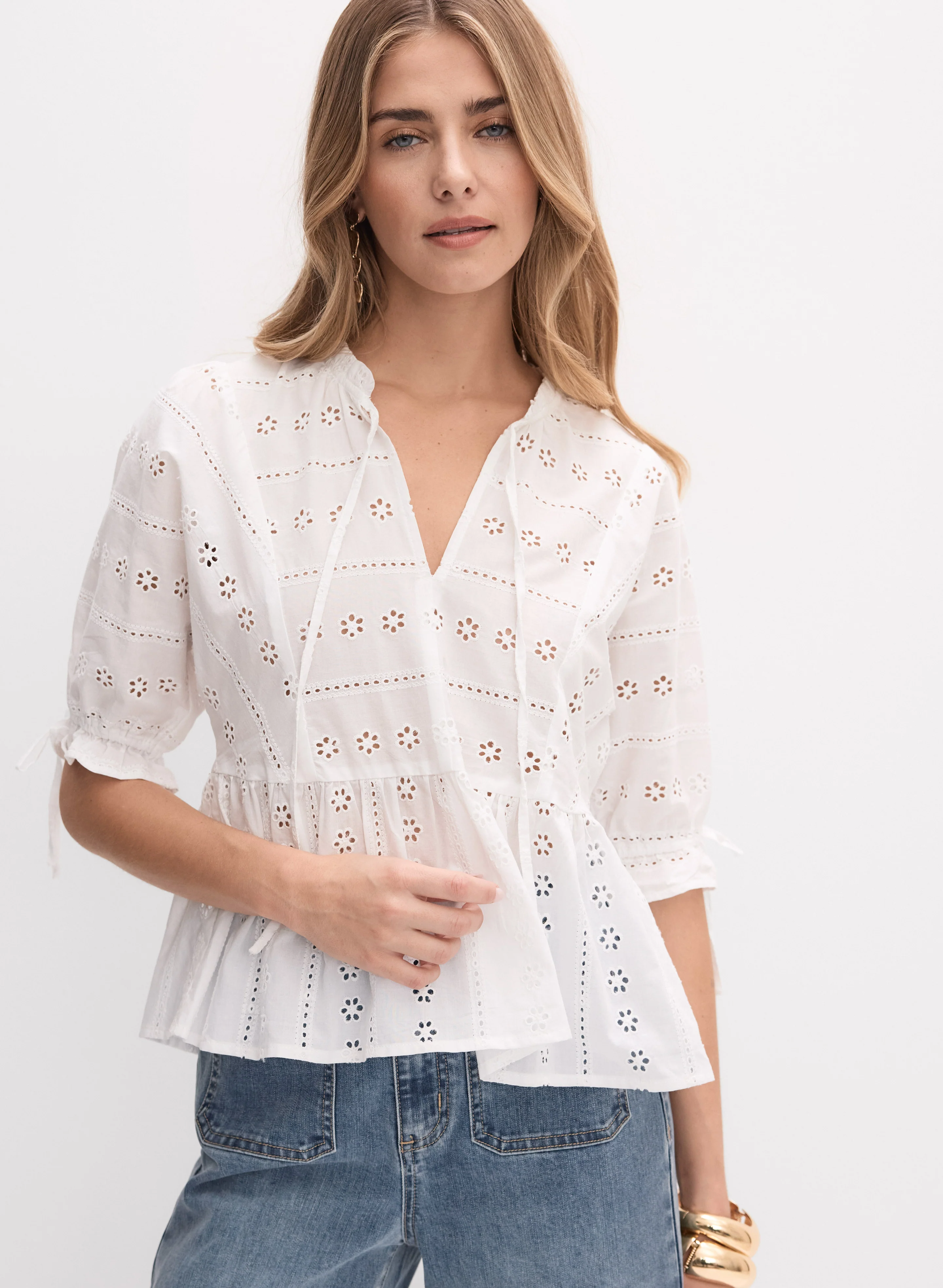Eyelet Embroidered Blouse
