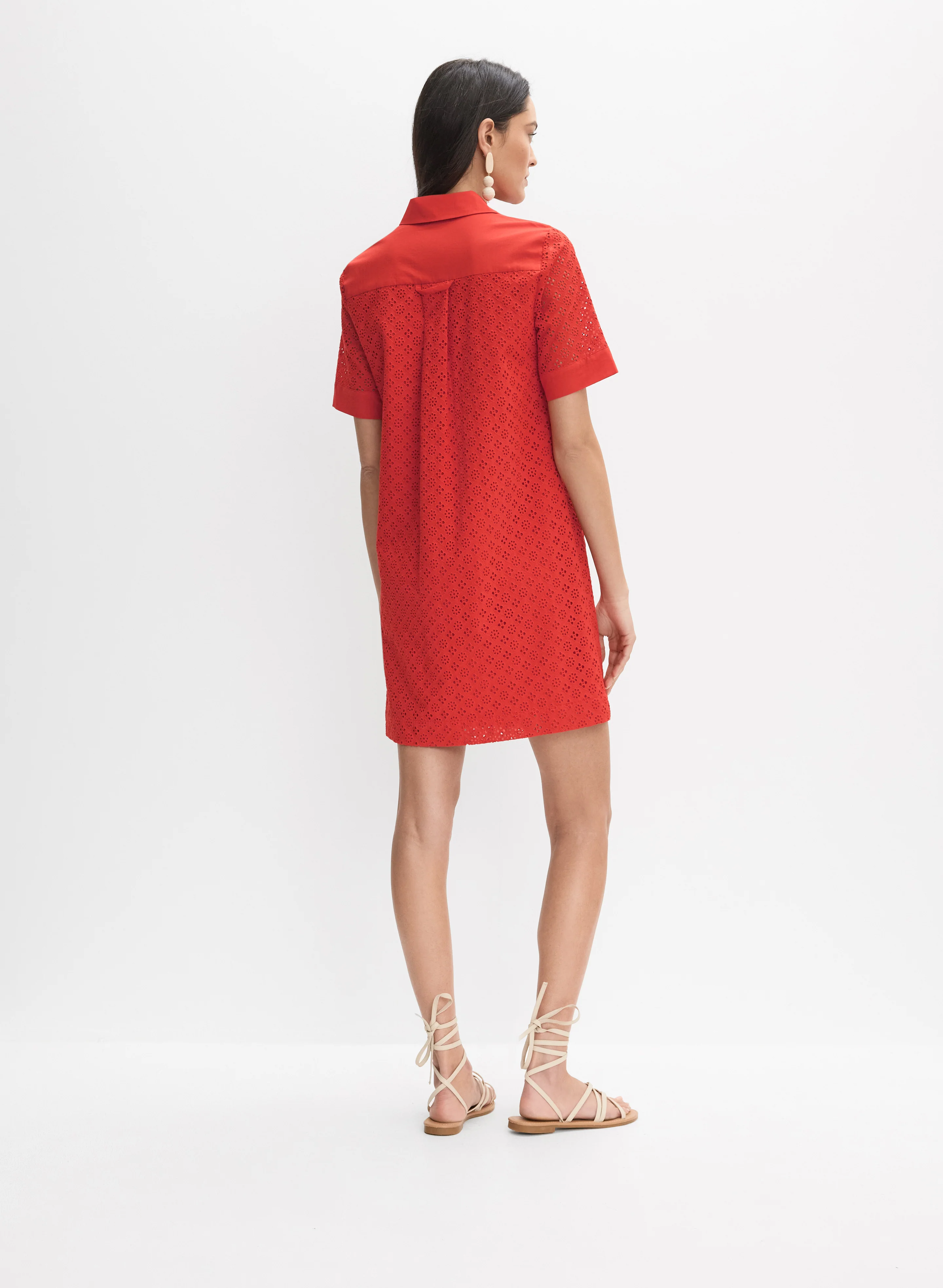 Eyelet Embroidered Shirt Dress - Image 3