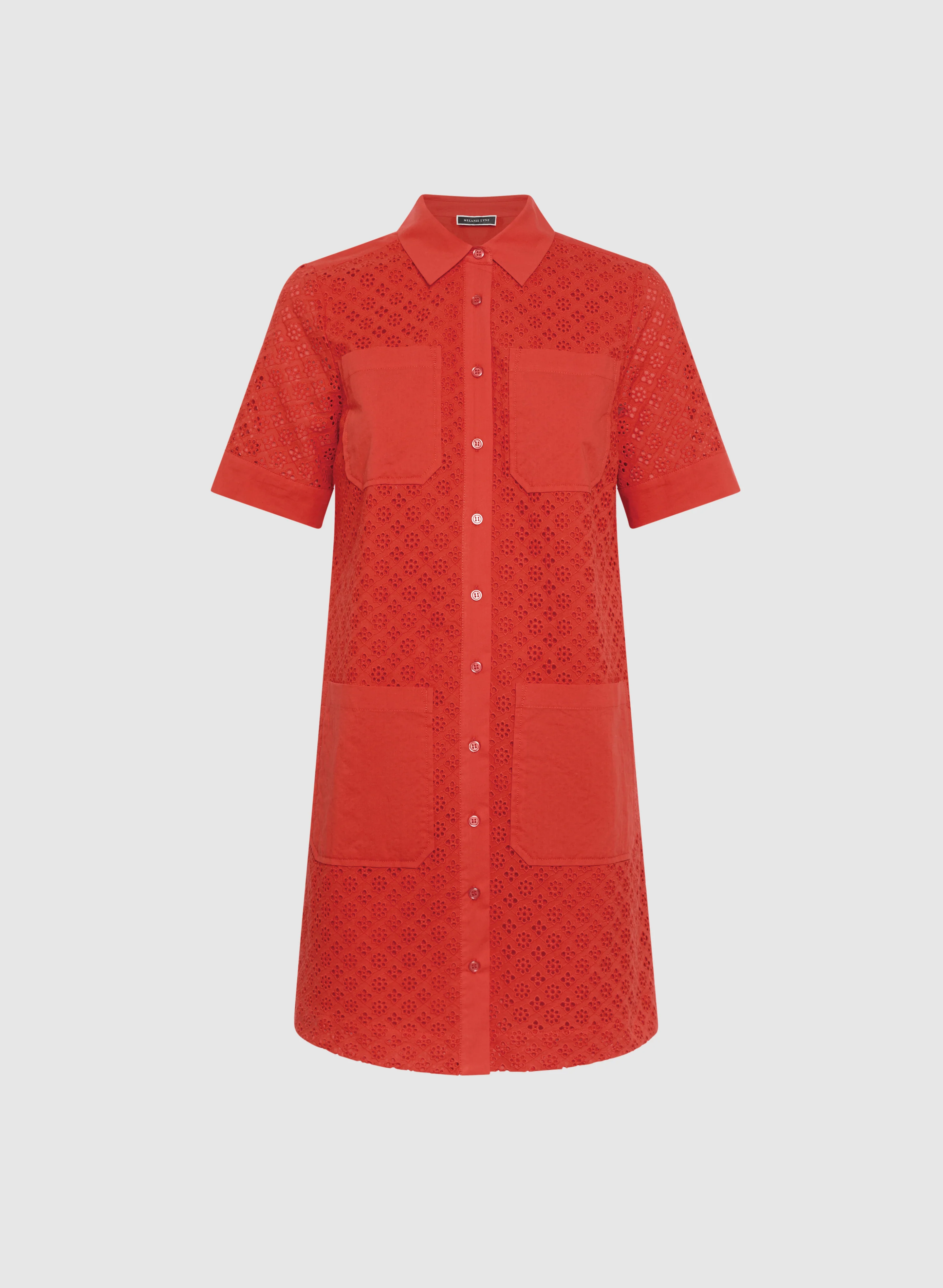 Eyelet Embroidered Shirt Dress - Image 5