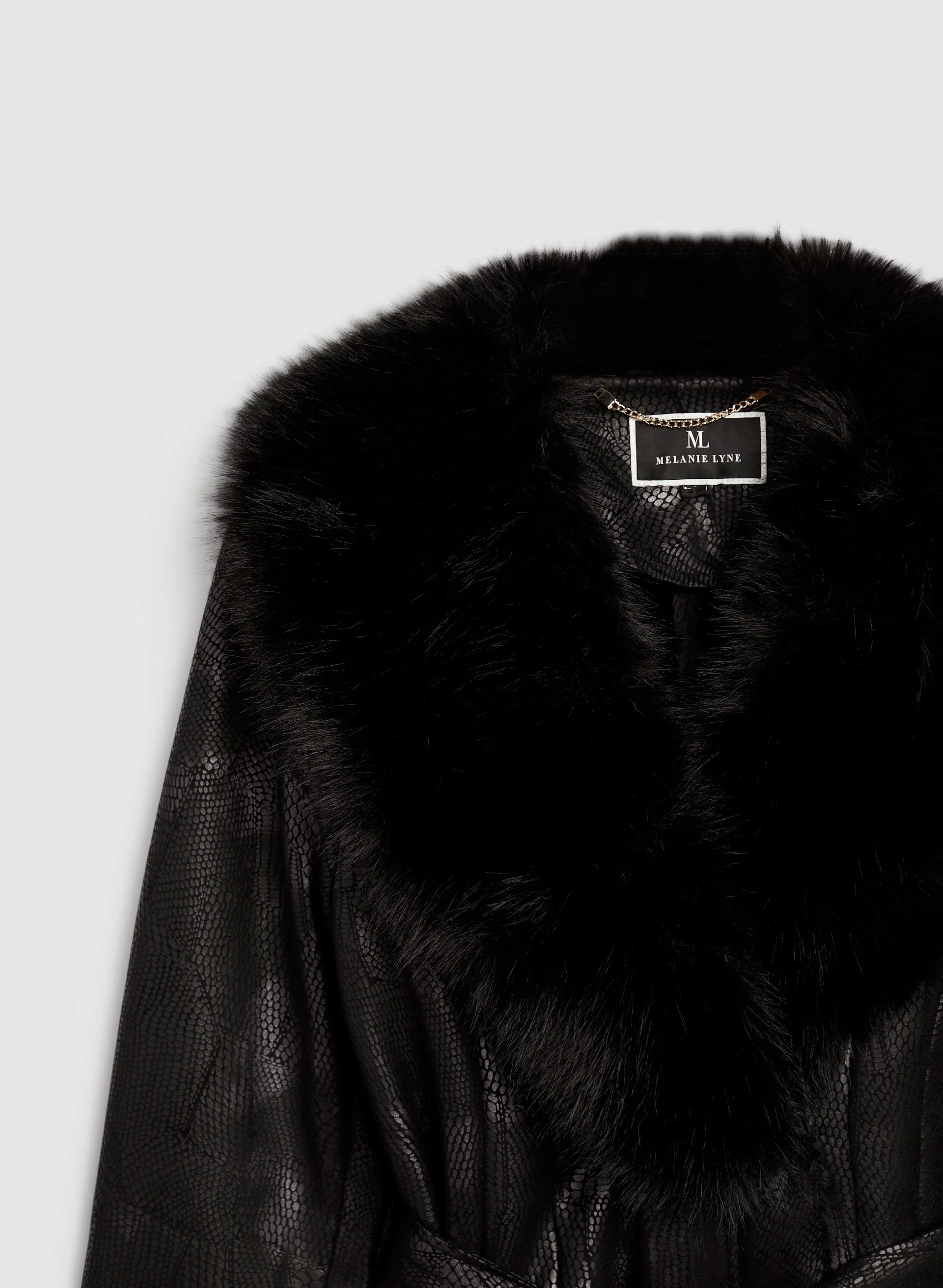 Faux Fur Shawl Collar Belted Coat - Image 6