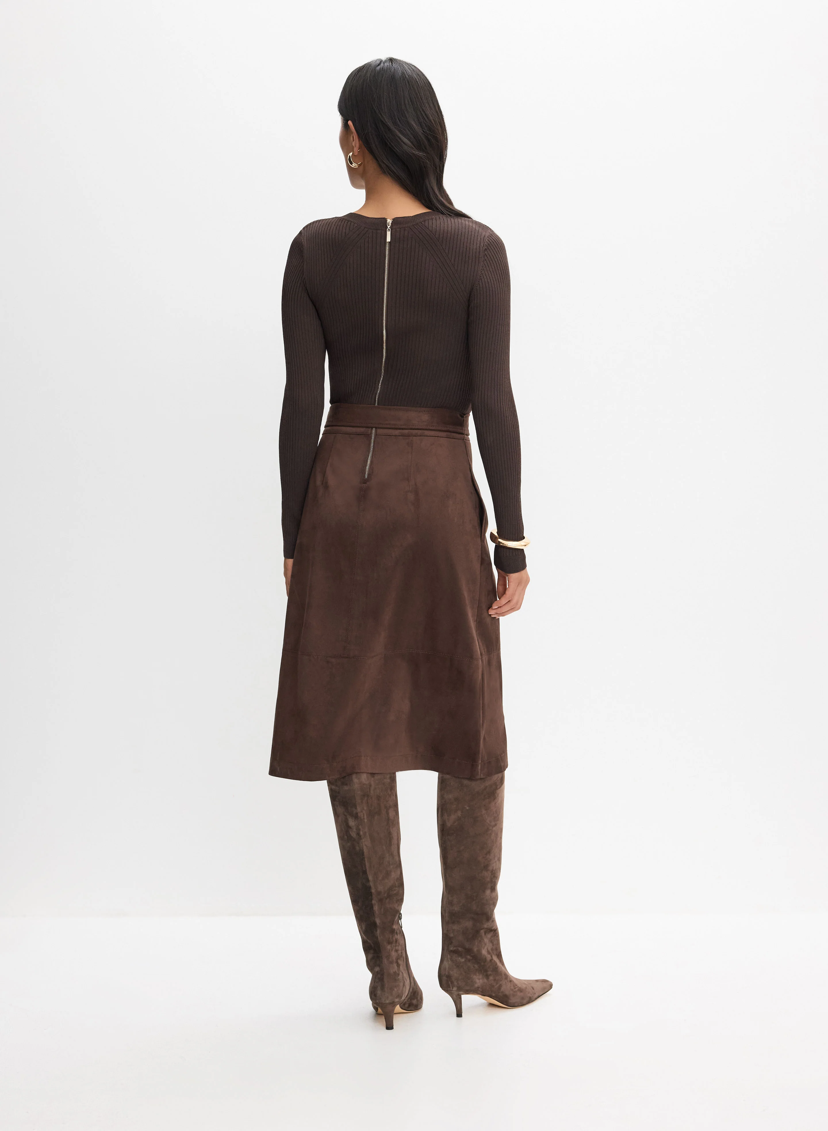 Faux-Suede Illusion Dress - Image 4