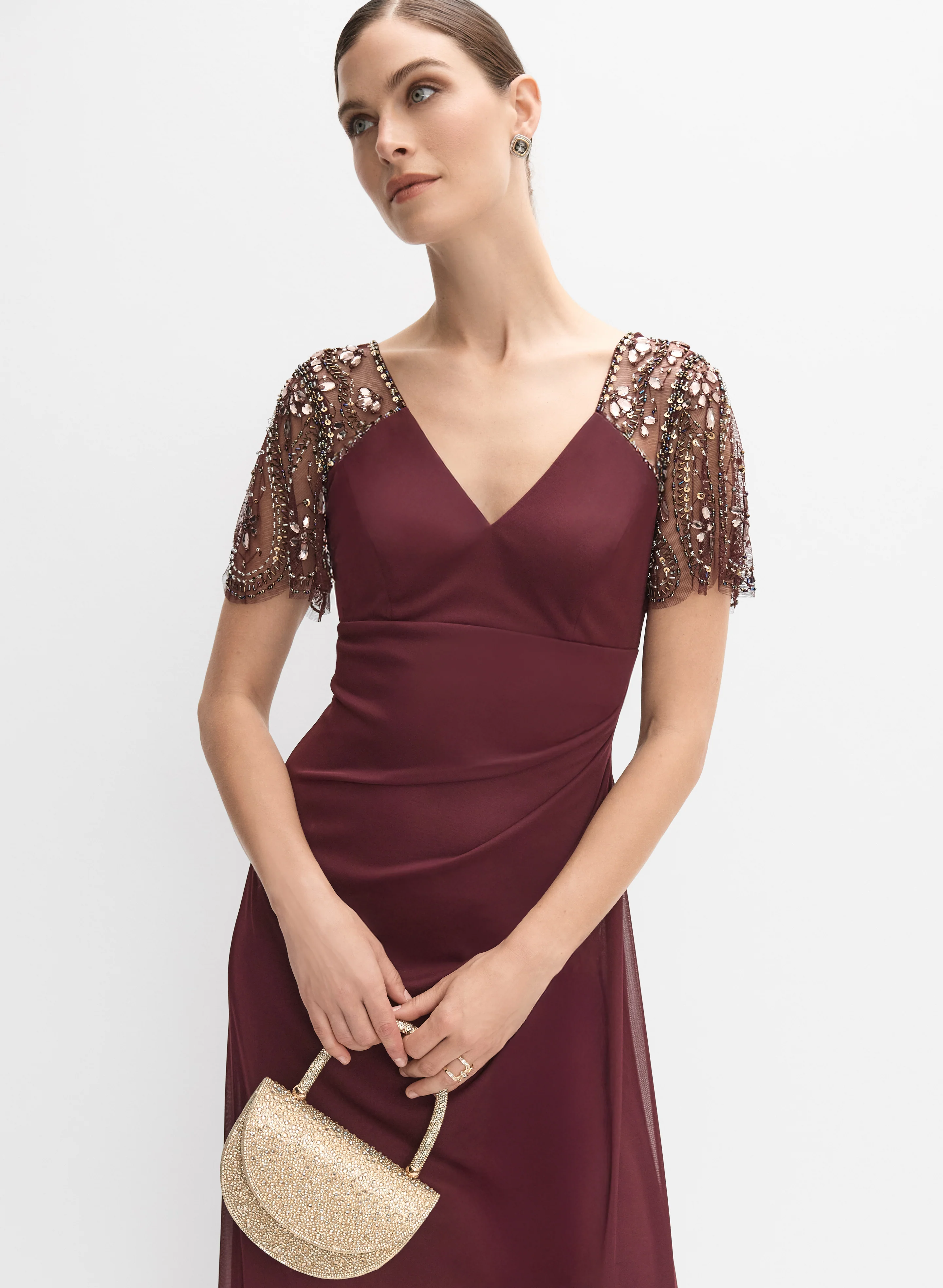 Fitted Chiffon Dress - Image 4