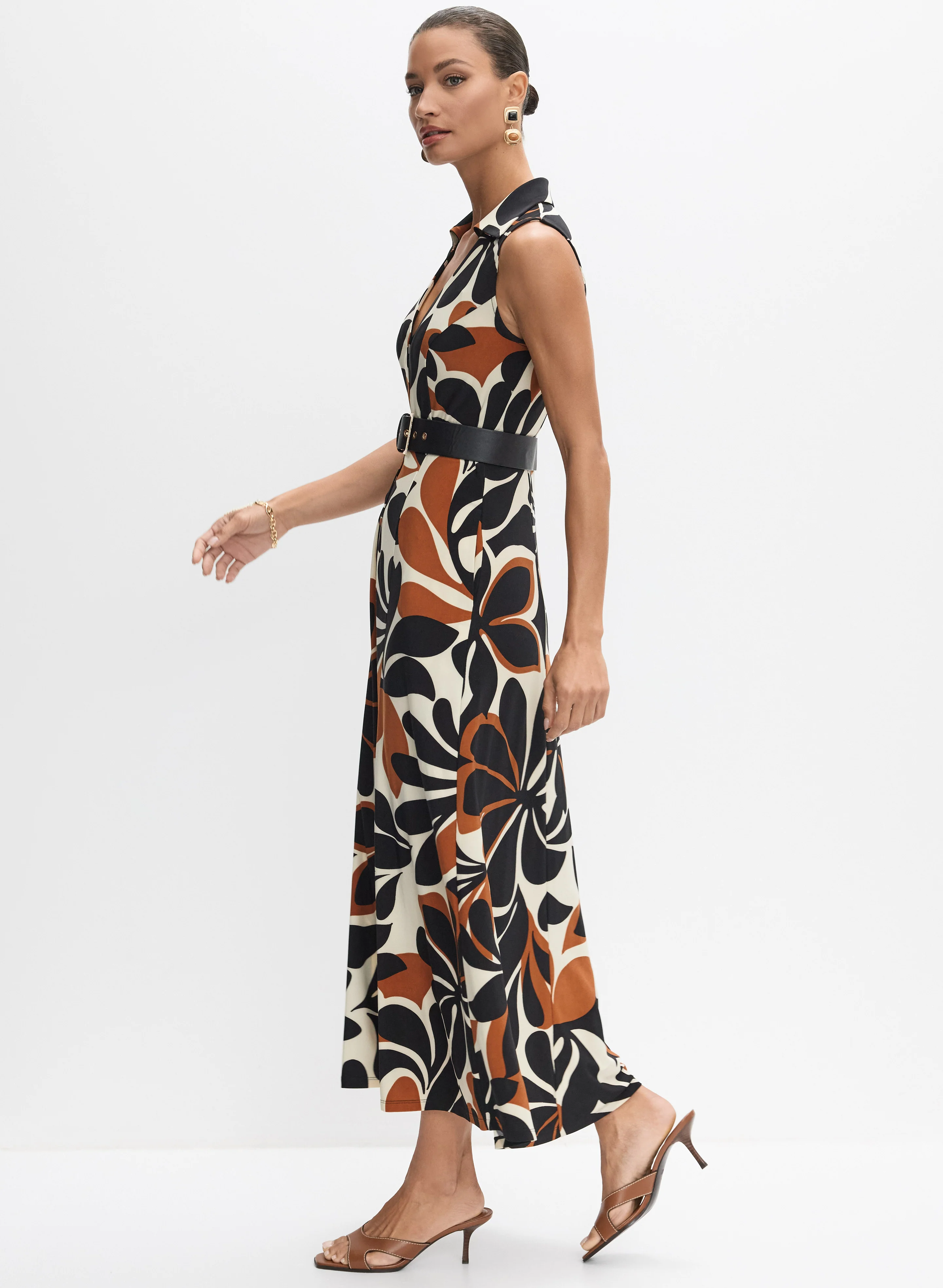 Floral Belt Shirt Dress - Image 8
