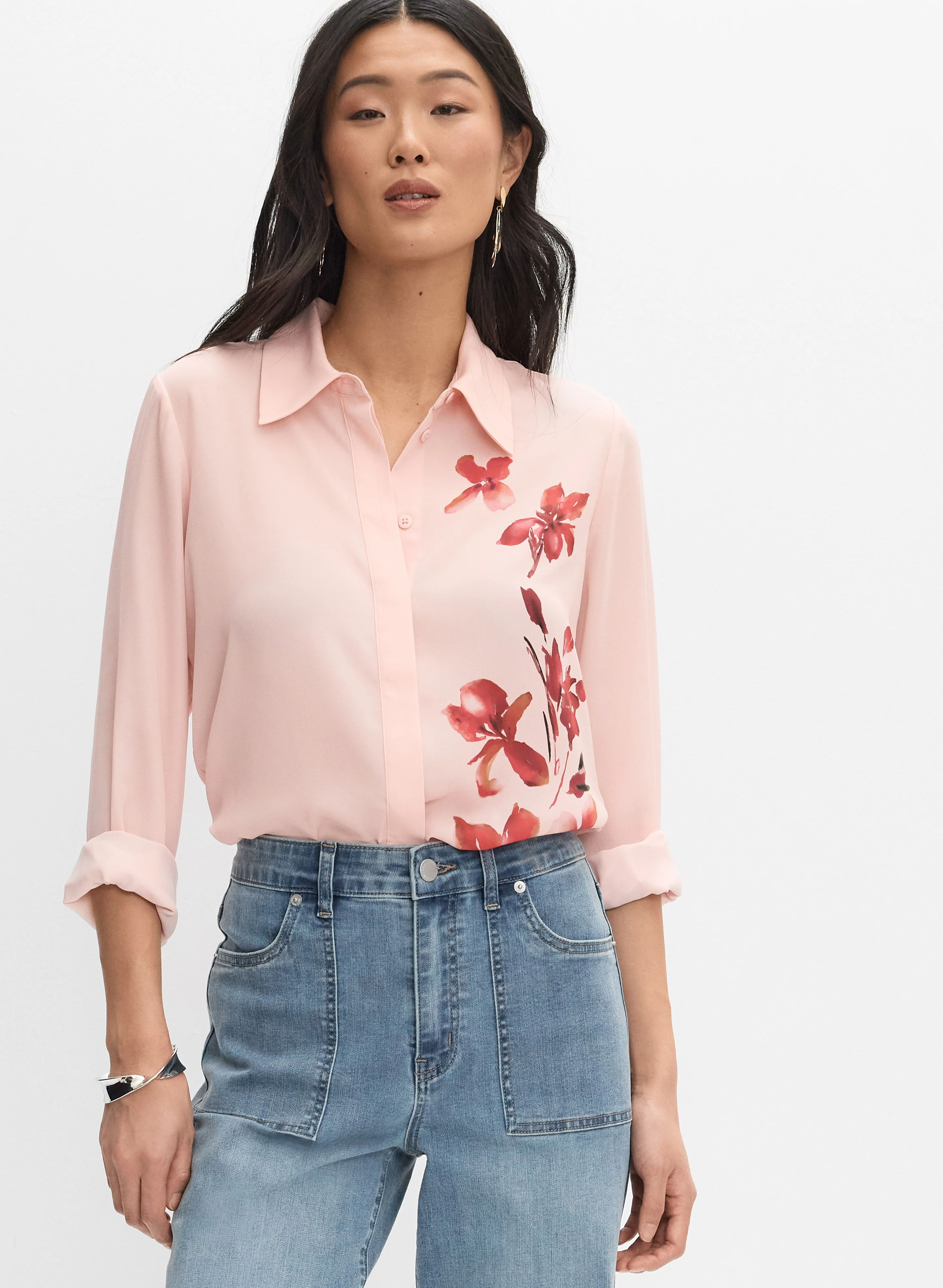 Floral Button-Down Blouse