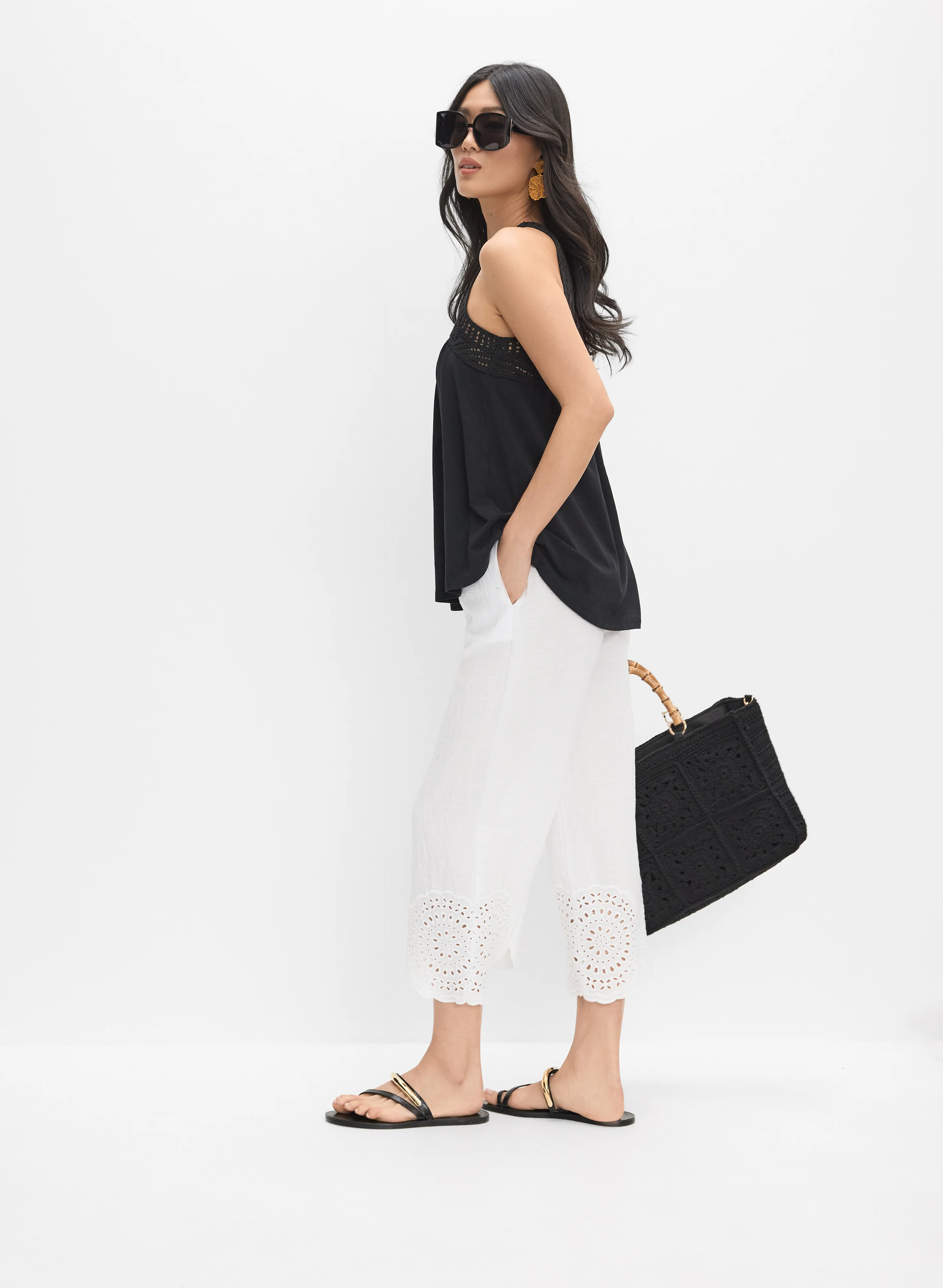 Floral Embroidered Capris - Image 5