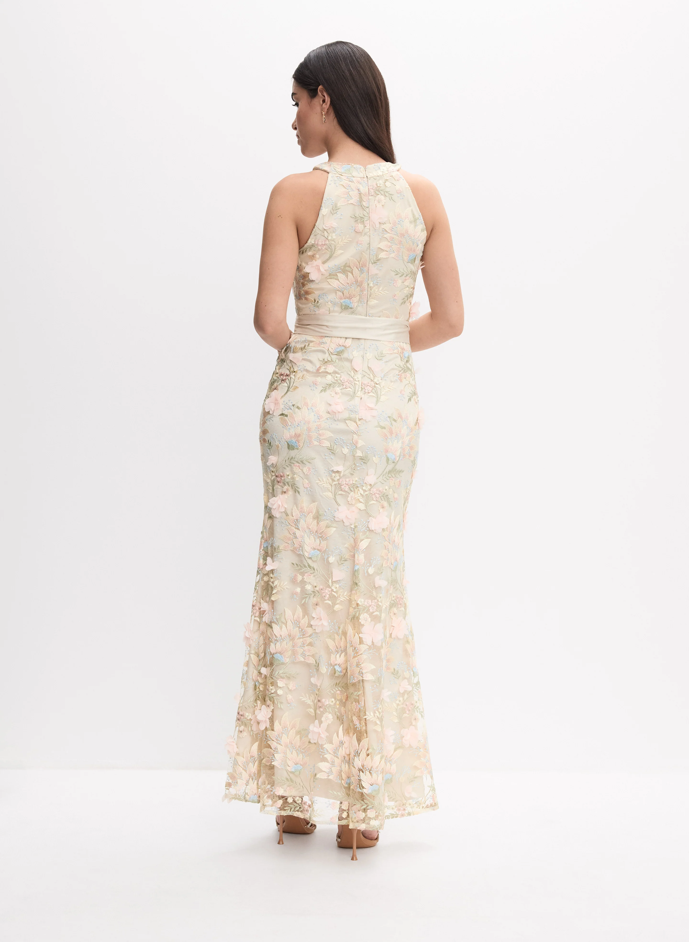 Floral Embroidered Lace Dress - Image 4